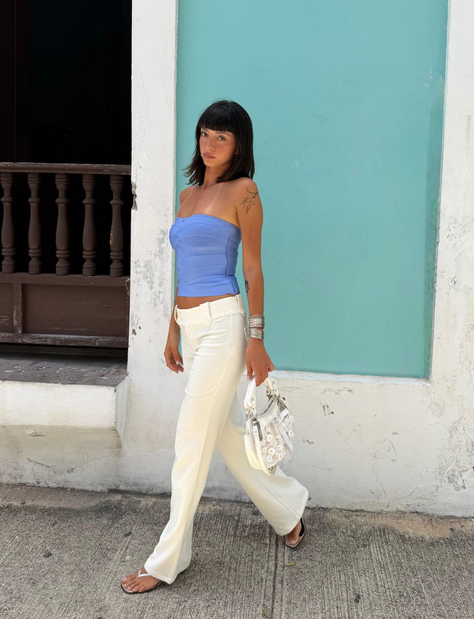 NIYA BANDAGE TOP - CORNFLOWER BLUE - Image 2