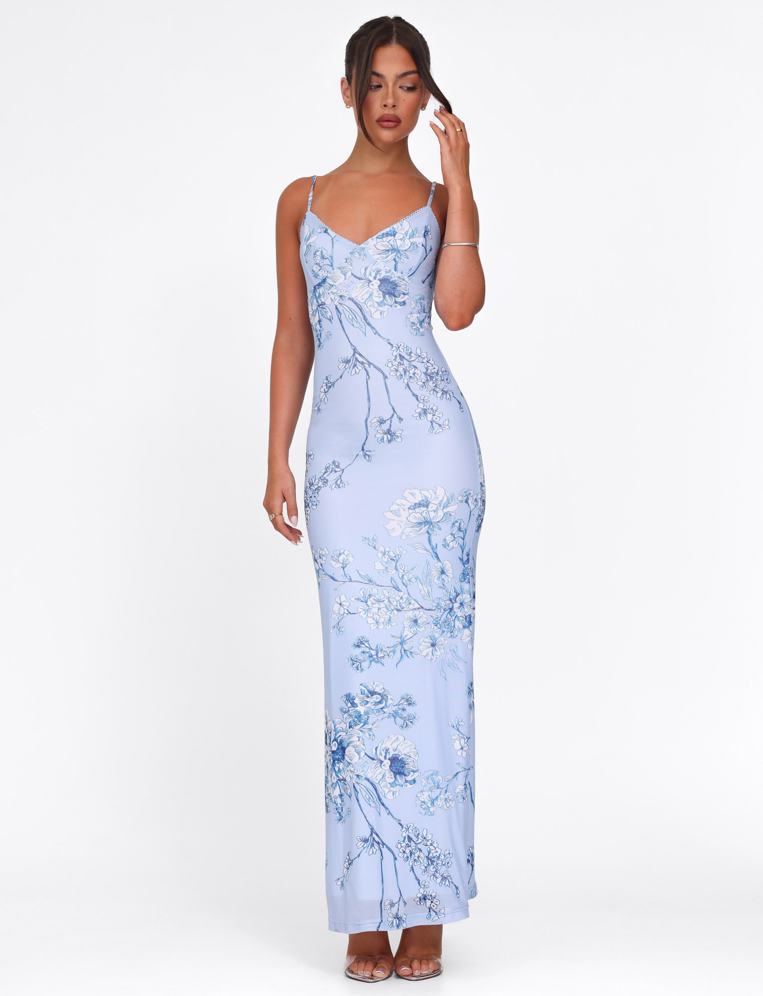 JULIANNA DRESS - BLUE : FLORAL : CERAMIC FLORAL - Image 2