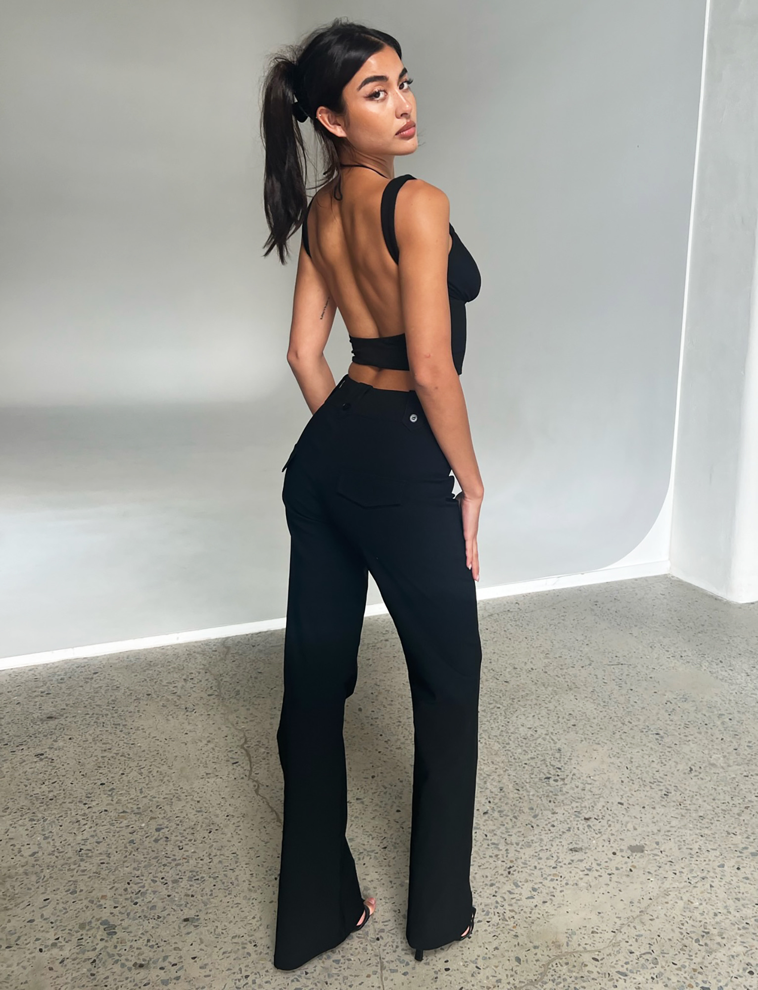 KITTIE HIGH RISE PANT - BLACK - Image 2