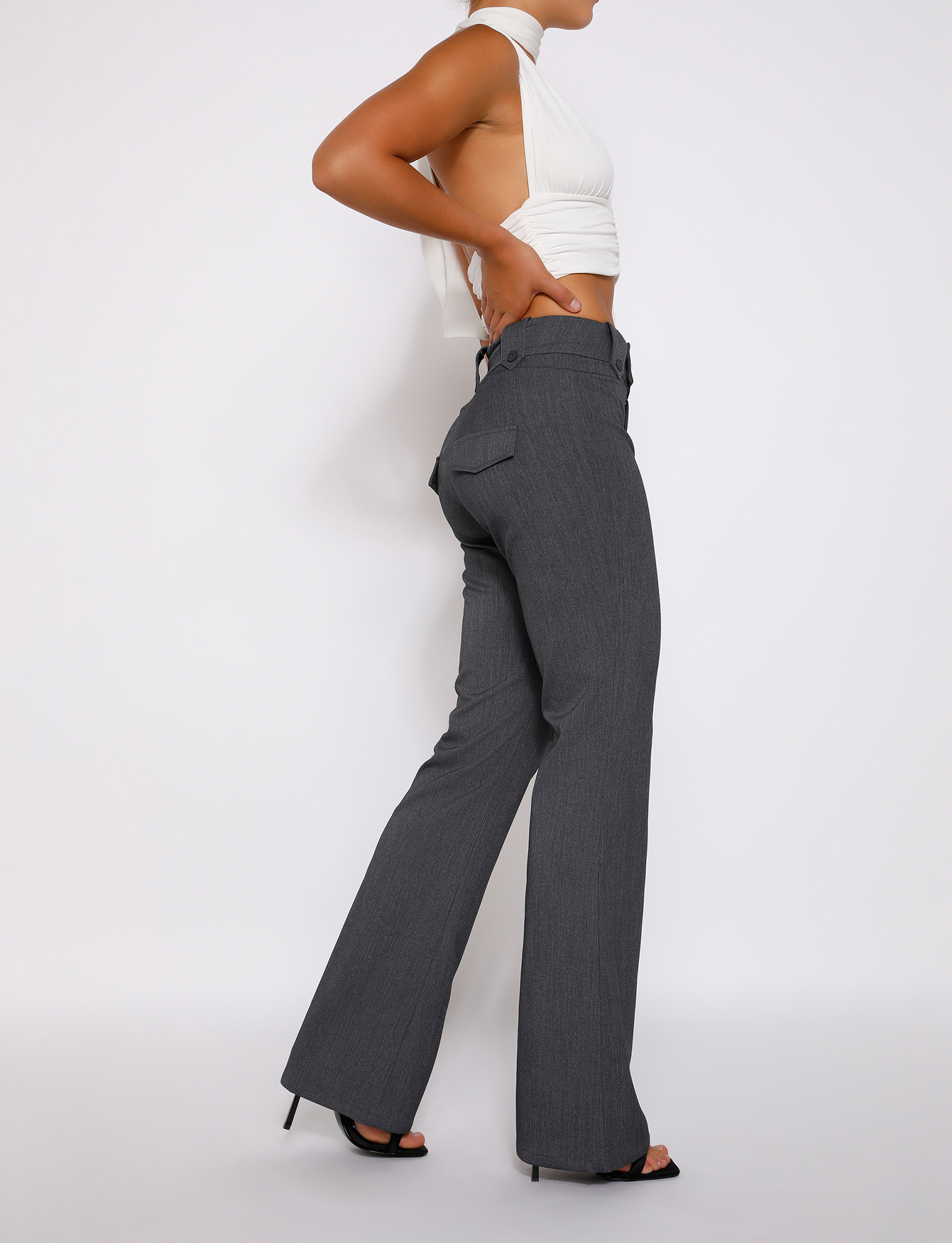 KITTIE HIGH RISE PANT - GREY - Image 2