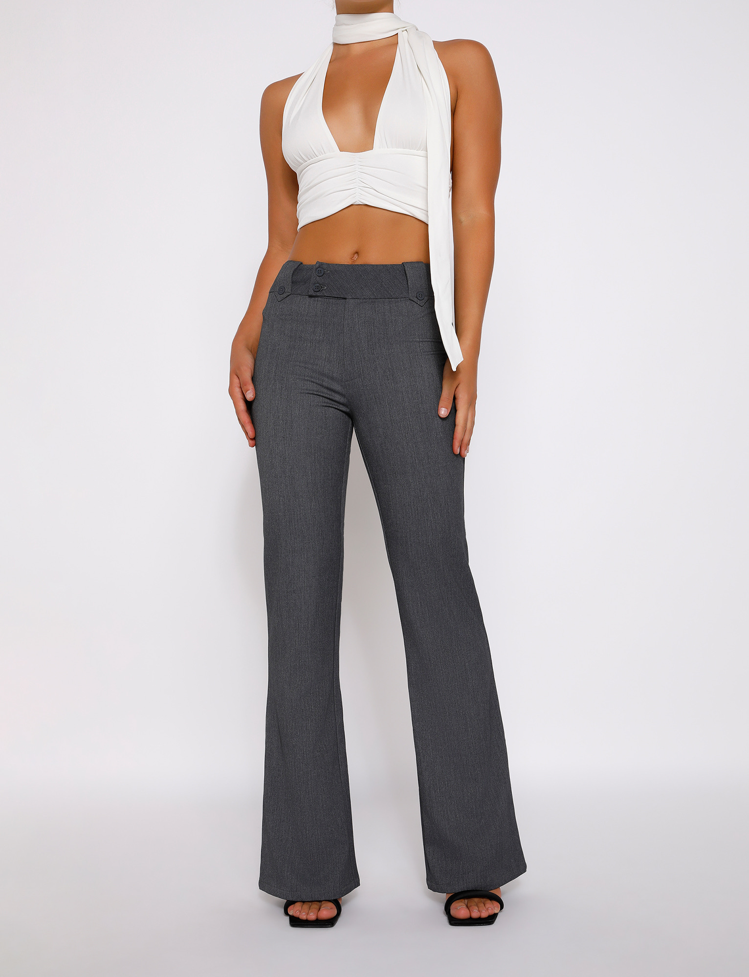 KITTIE HIGH RISE PANT - GREY - Image 4