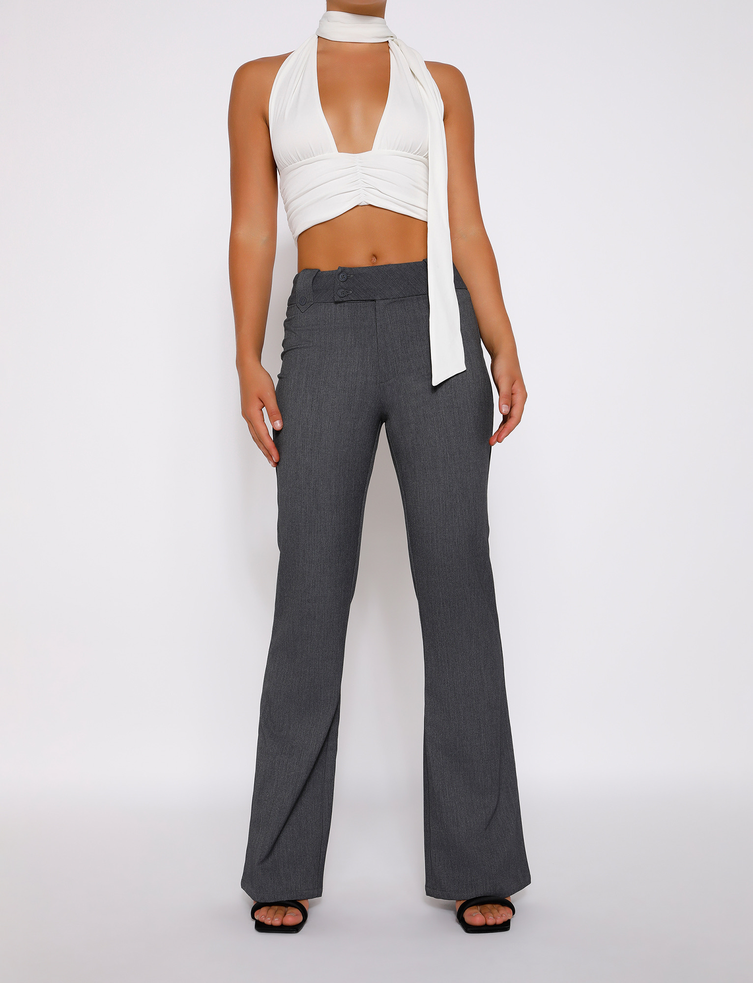 KITTIE HIGH RISE PANT - GREY - Image 5