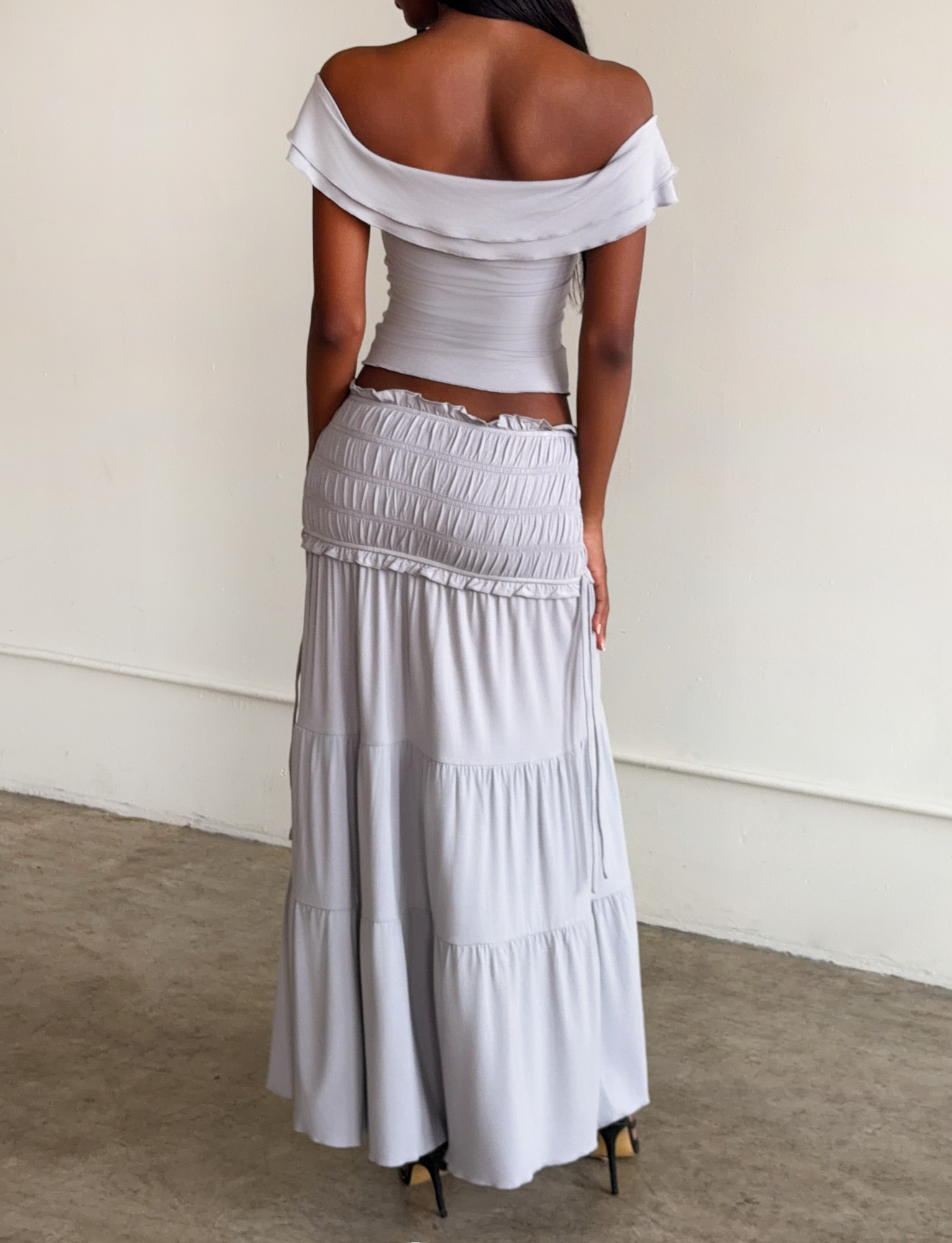 DENALI MAXI SKIRT - DOVE GREY - Image 2
