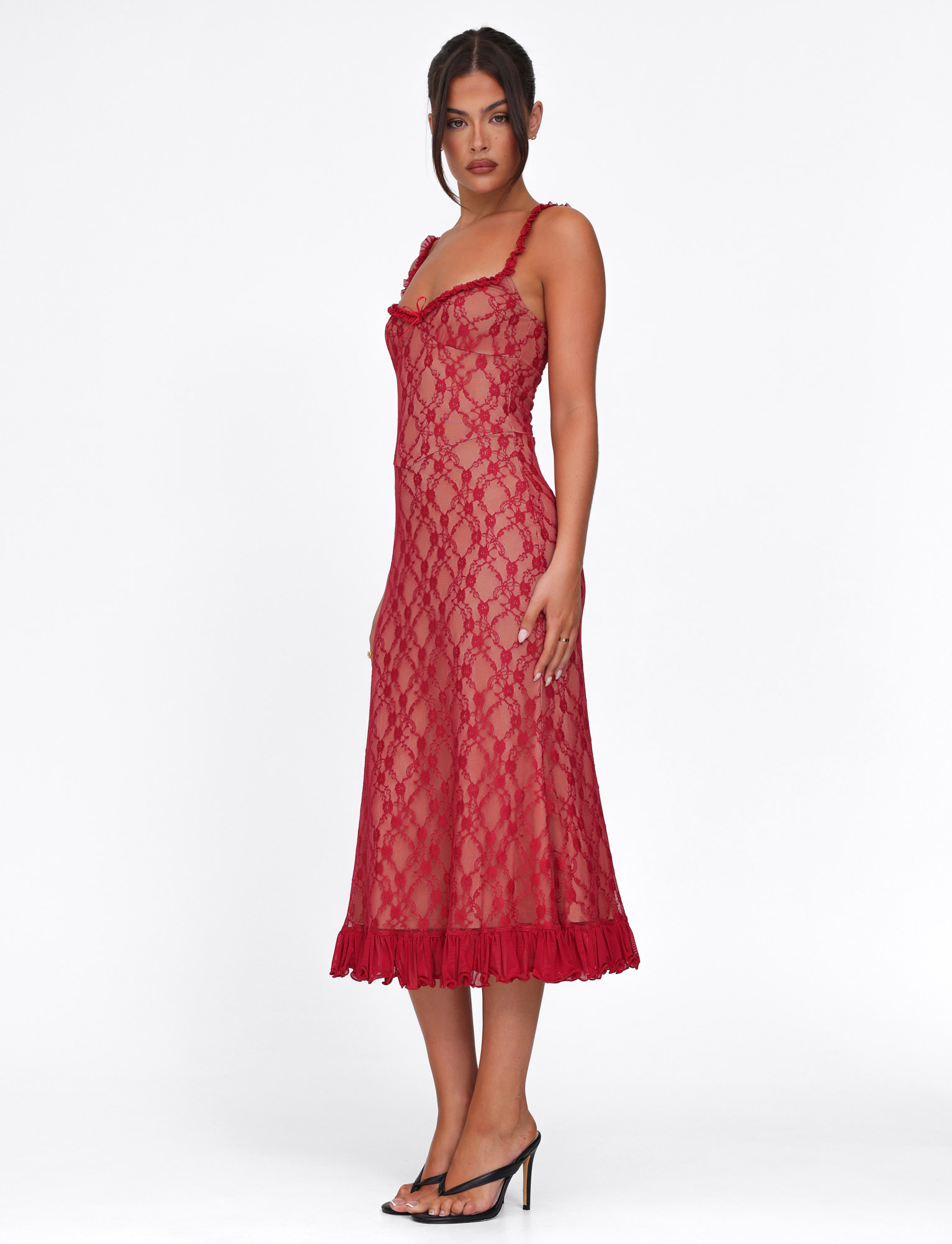 DEJA DRESS - RED : BERRY RED - Image 3