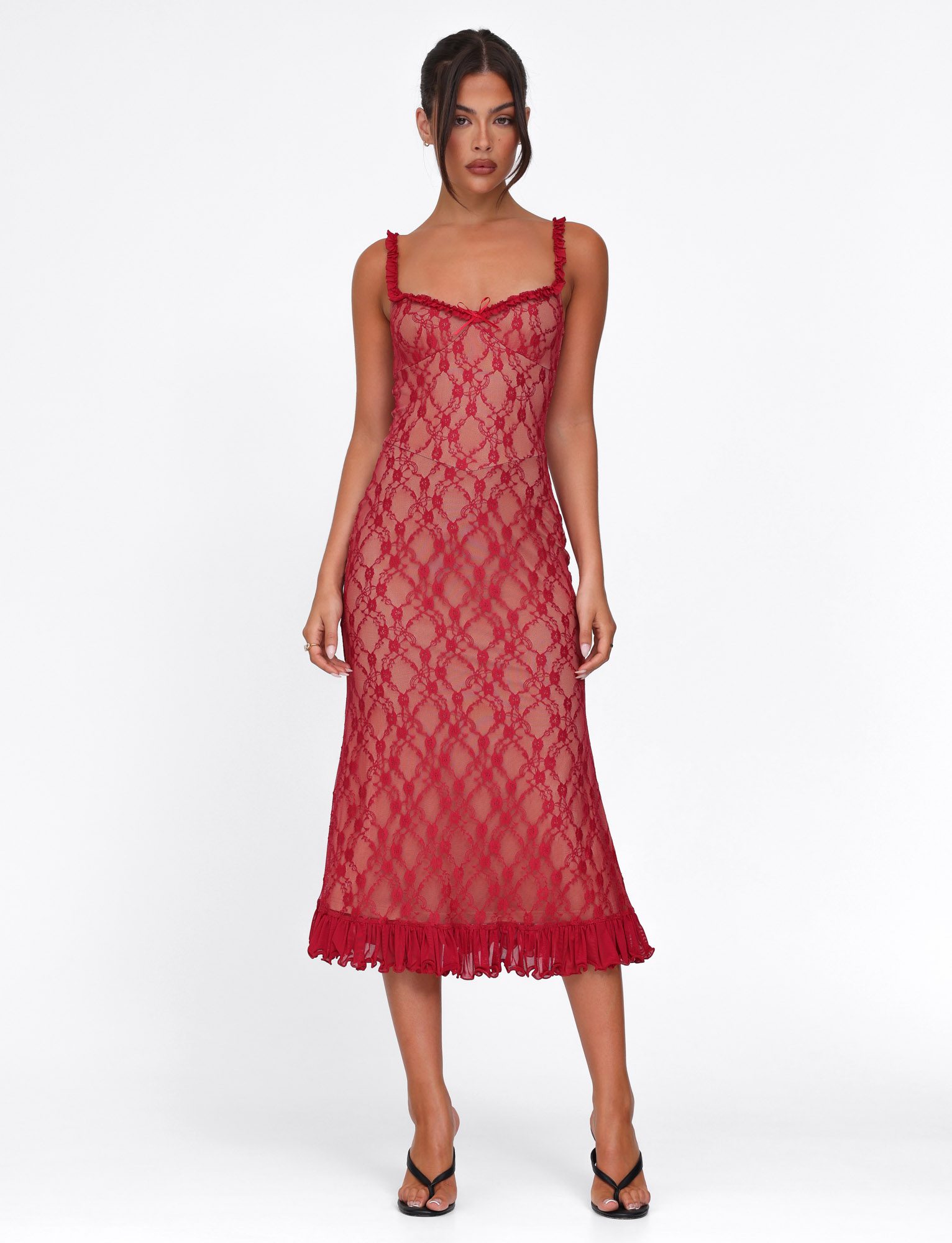 DEJA DRESS - RED : BERRY RED - Image 4