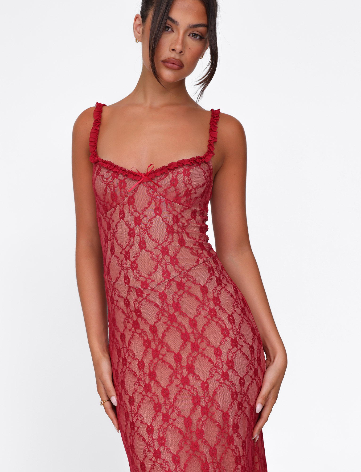 DEJA DRESS - RED : BERRY RED - Image 5