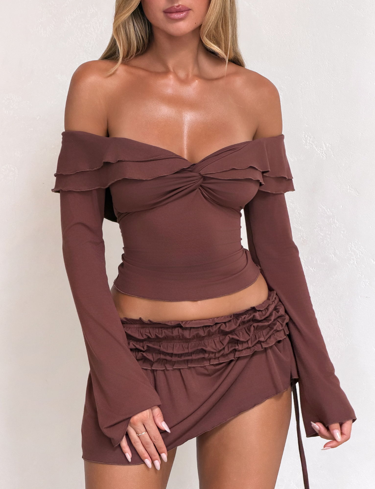 DENALI LONG SLEEVE TOP - CHOCOLATE - Image 3
