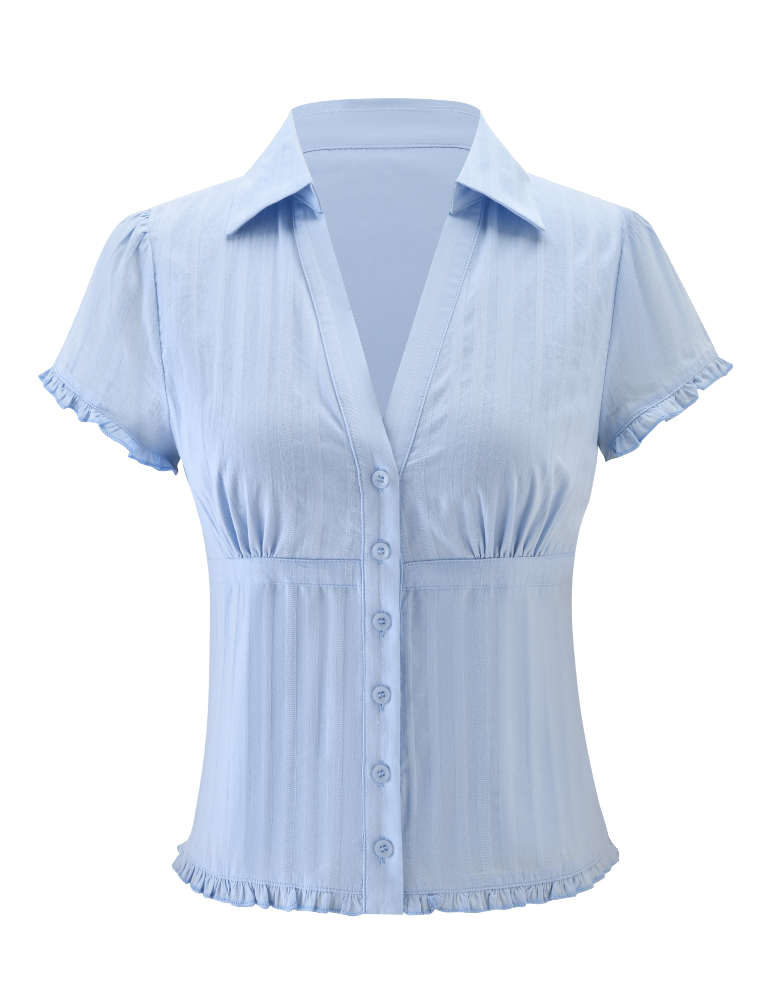 VALERIE SHORT SLEEVE SHIRT - BABY BLUE - Image 7