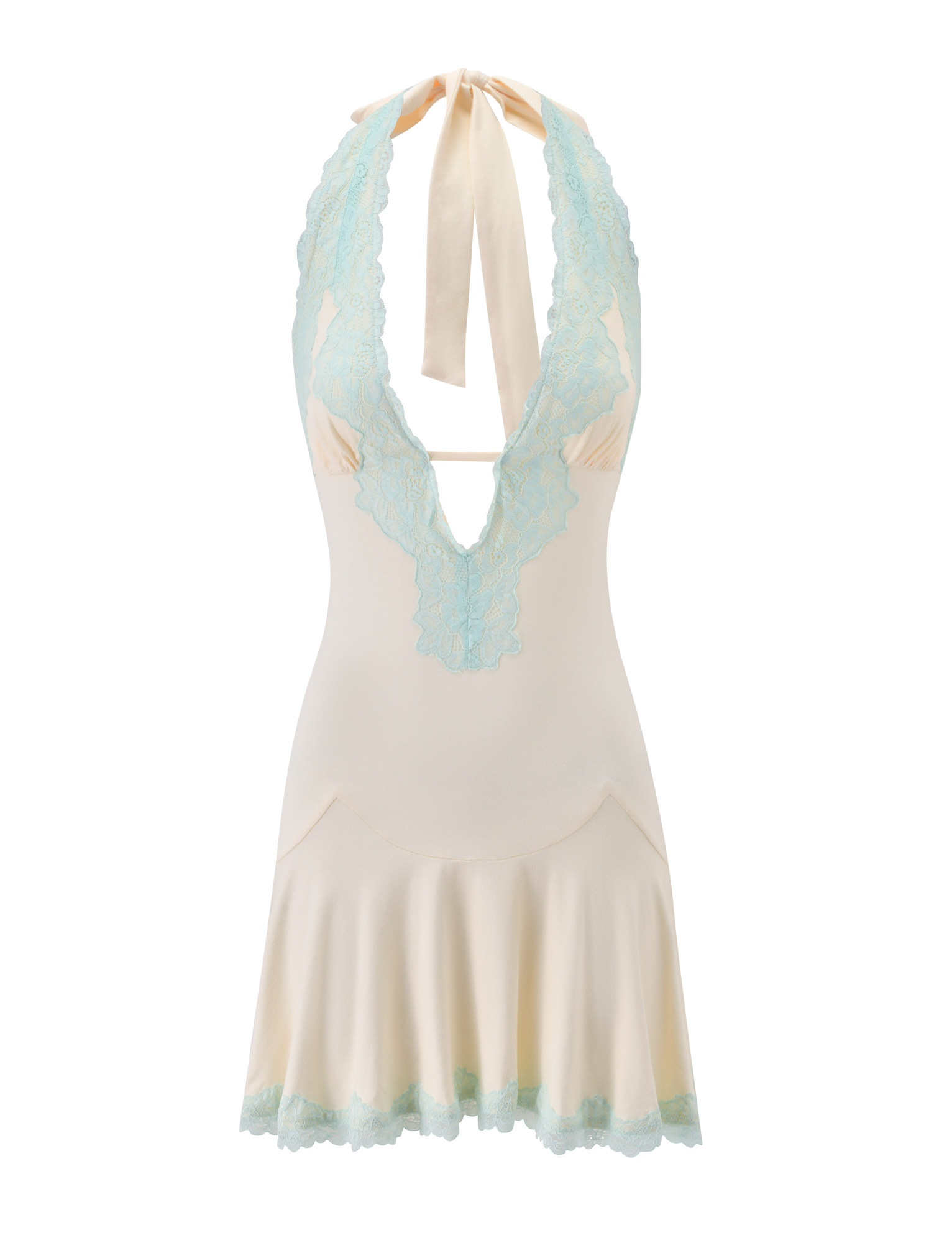TALIYAH MINI DRESS - CREAM AND MINT LACE - Image 9