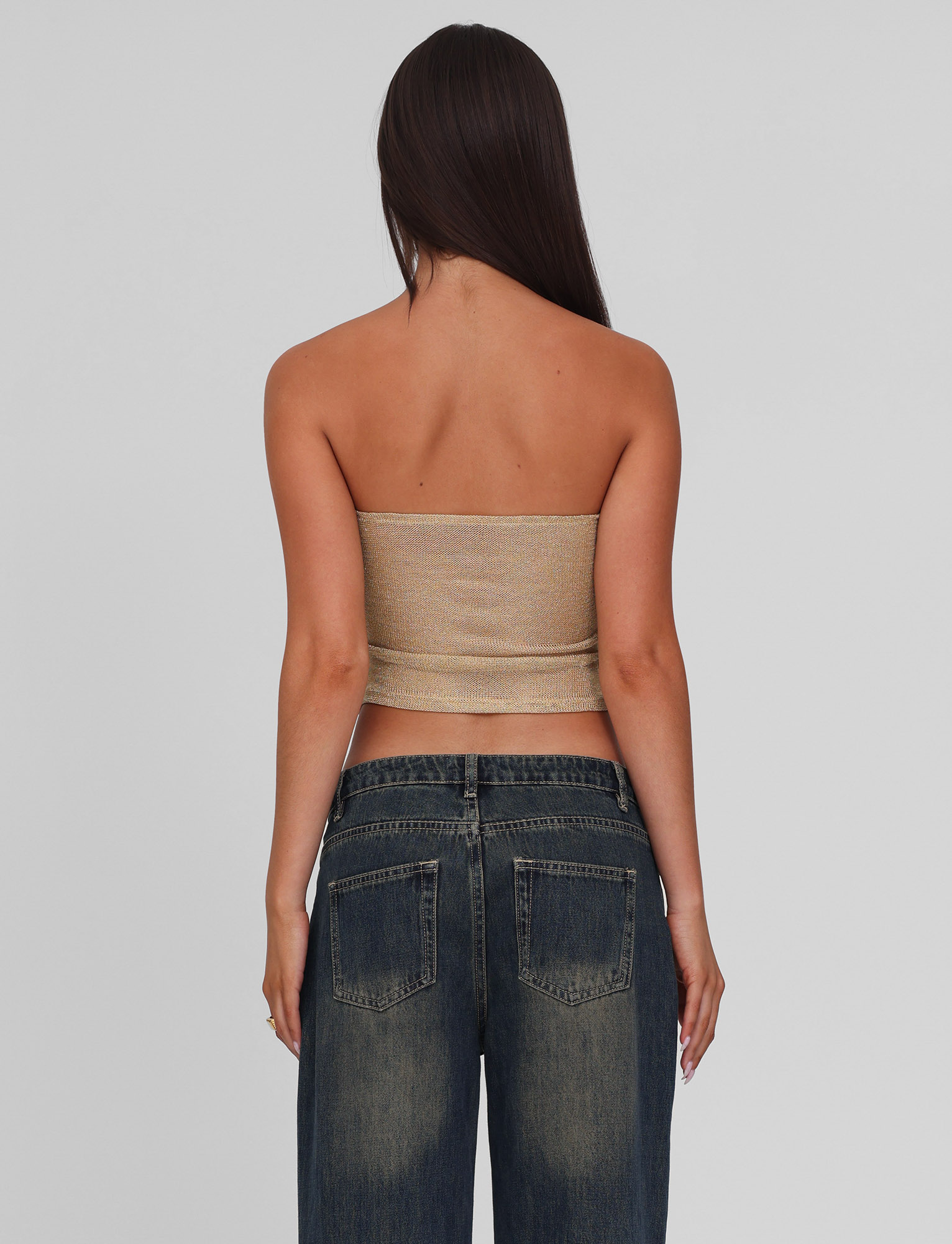 HARRIETT TUBE TOP - GOLD - Image 5