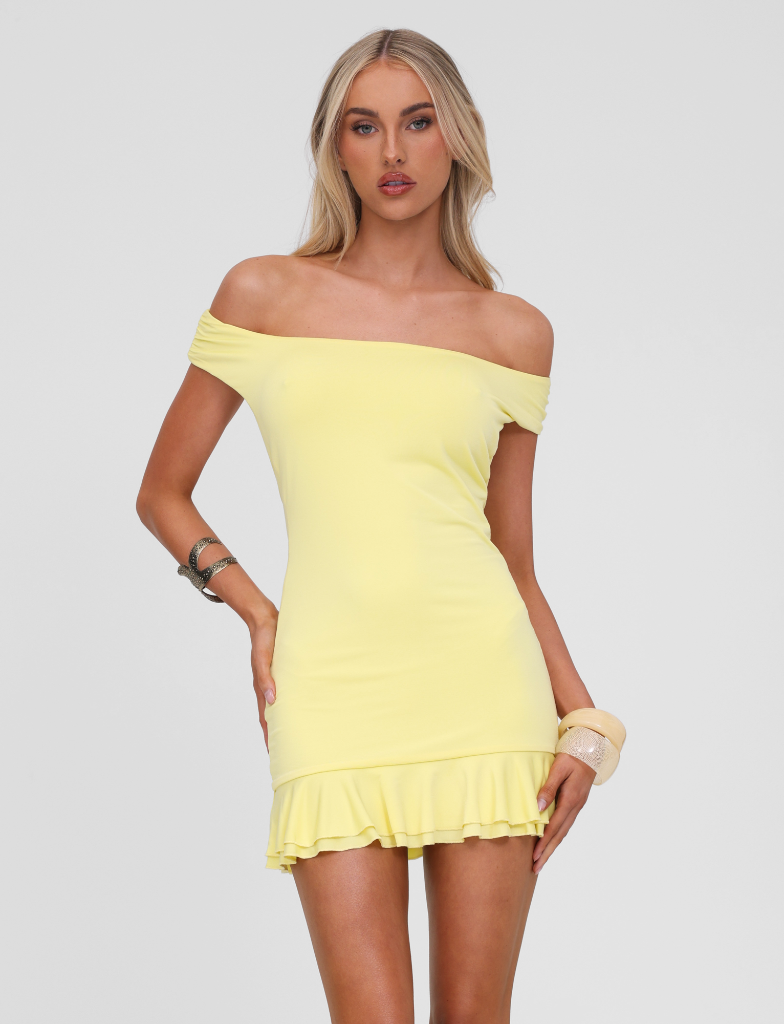 CLIA MINI DRESS - LEMON - Image 5