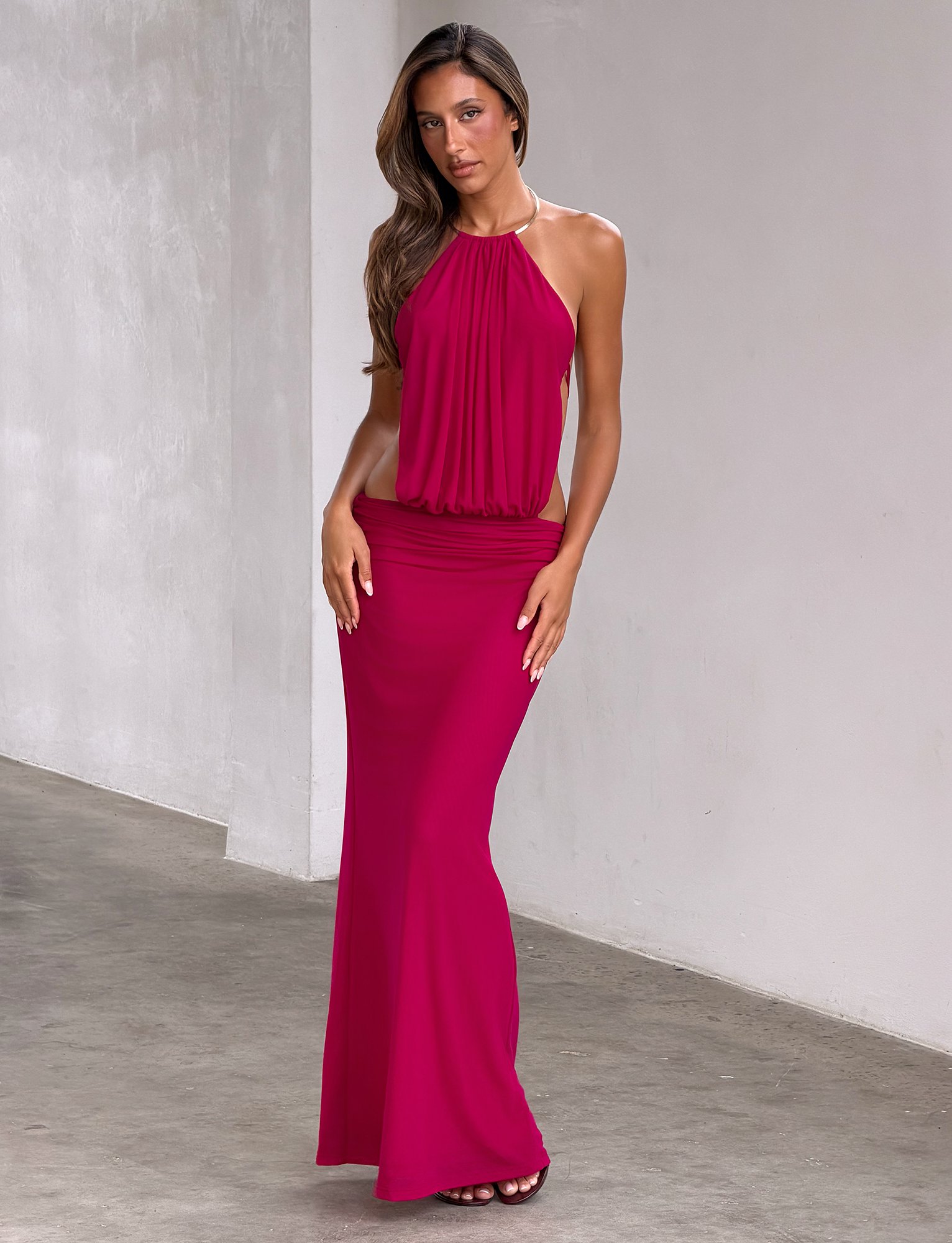 EVANNA MAXI DRESS - BERRY - Image 2