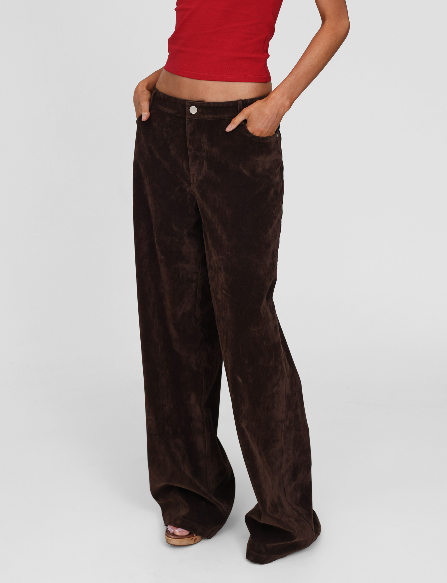 CAMELLIA PANT - CHOCOLATE SUEDE - Image 5