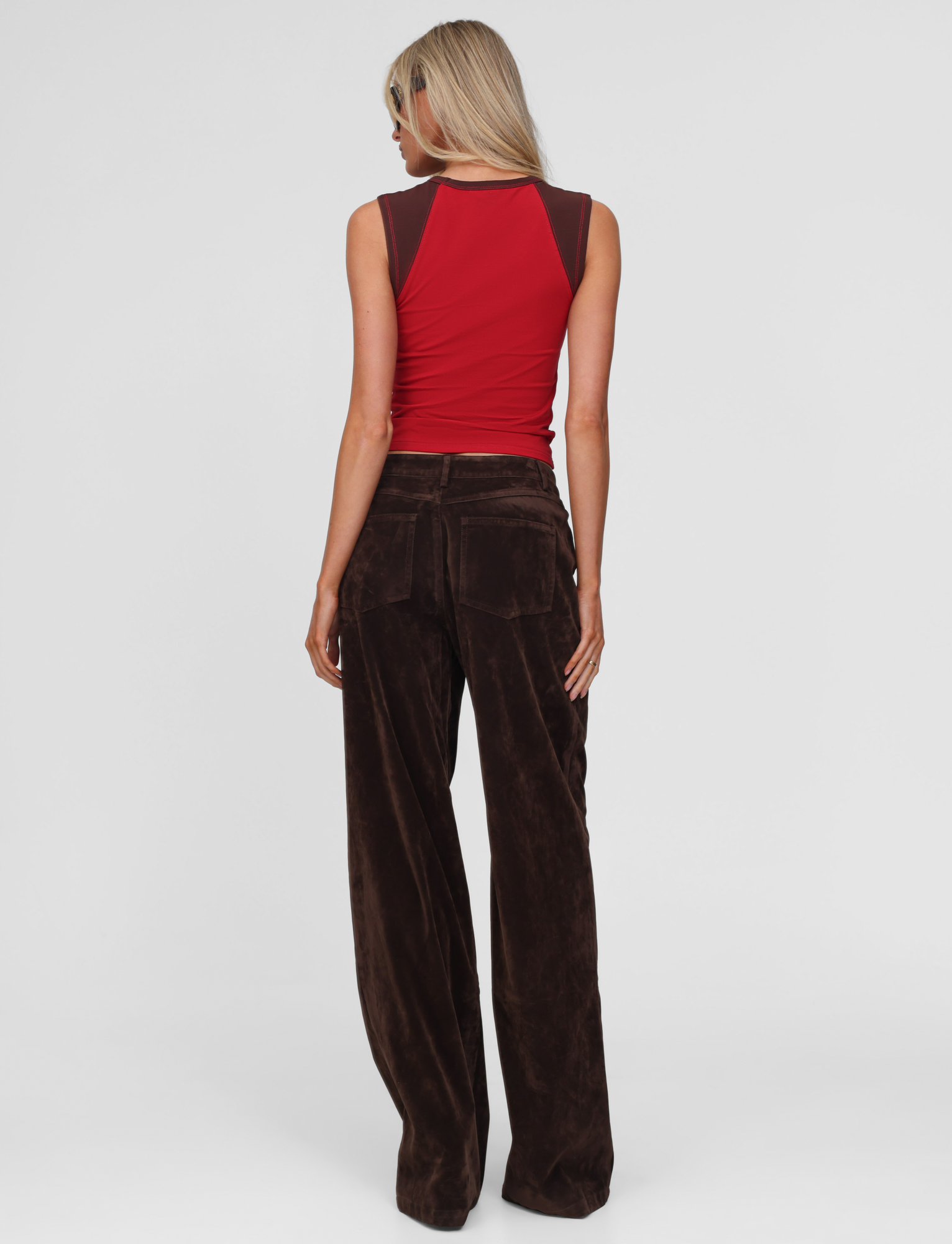 CAMELLIA PANT - CHOCOLATE SUEDE - Image 3