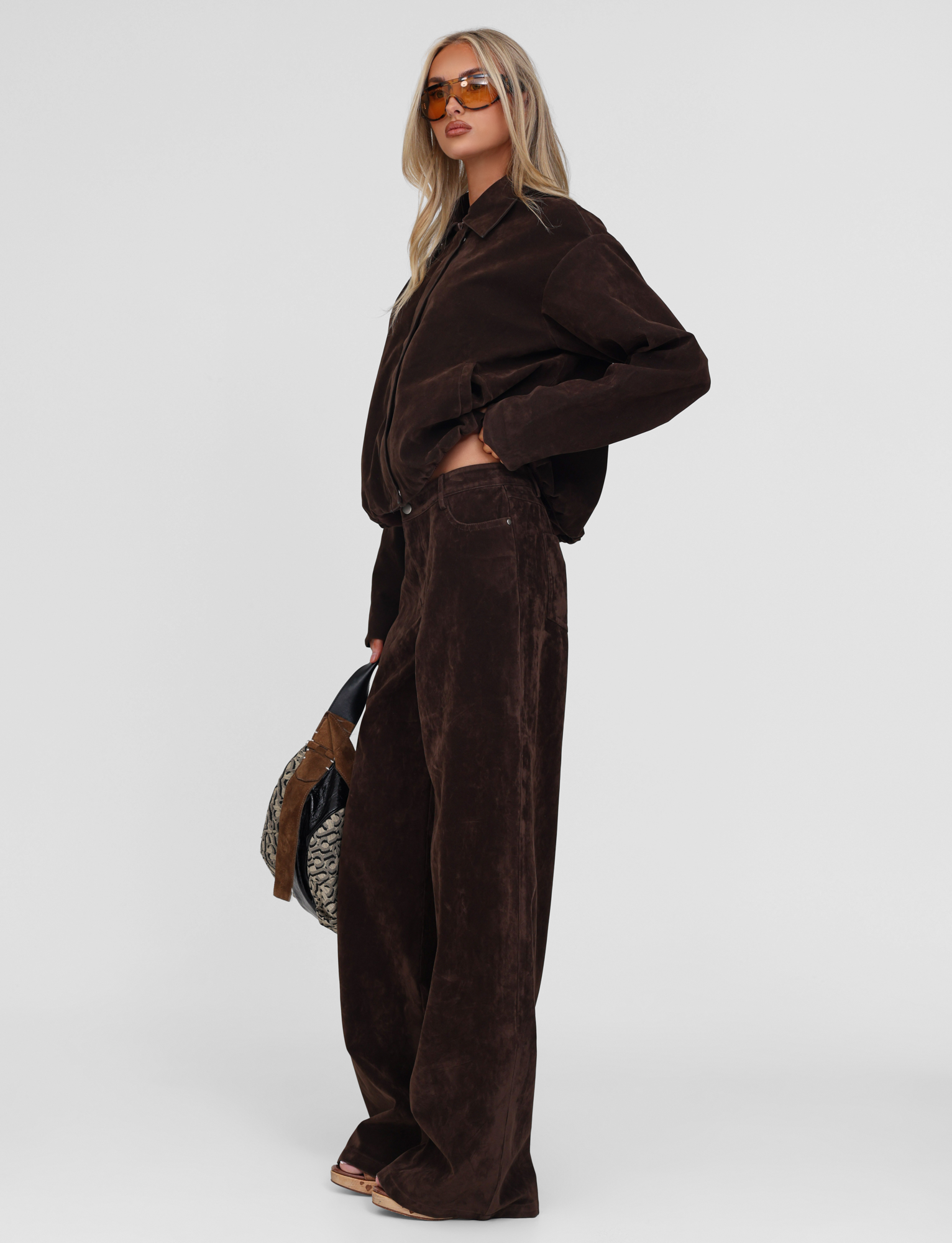 CAMELLIA PANT - CHOCOLATE SUEDE - Image 4