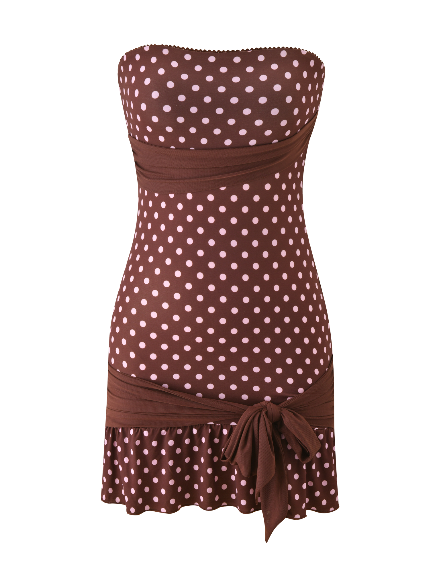 TOVE MINI DRESS - CHOCOLATE POLKA DOT - Image 8