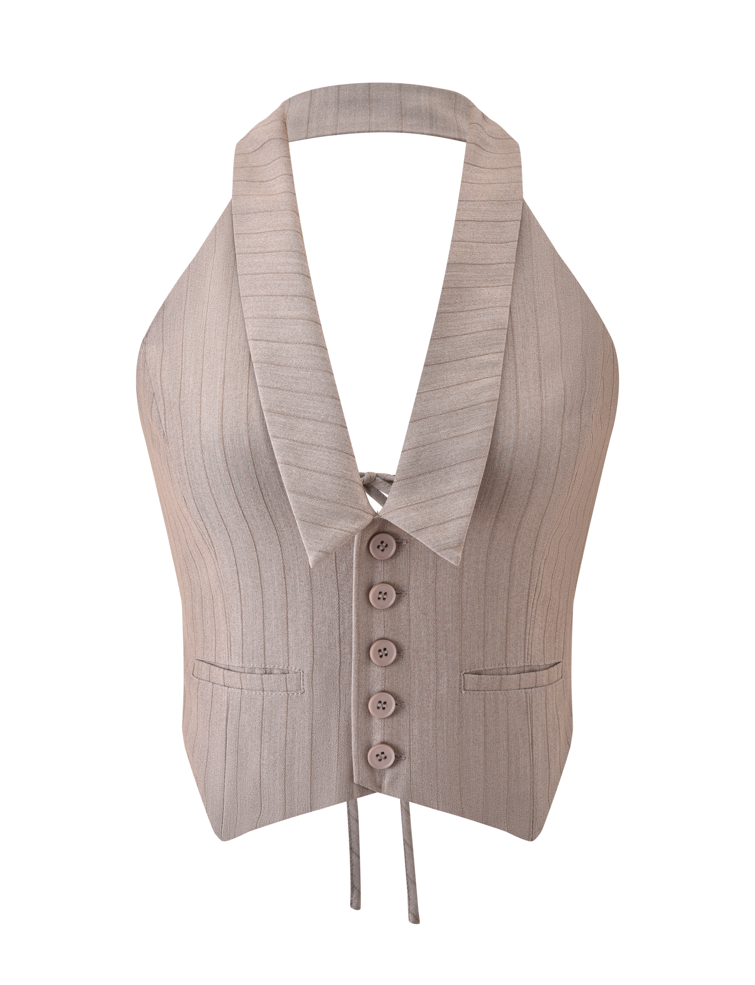 FEDRA VEST - TAN PINSTRIPE - Image 8