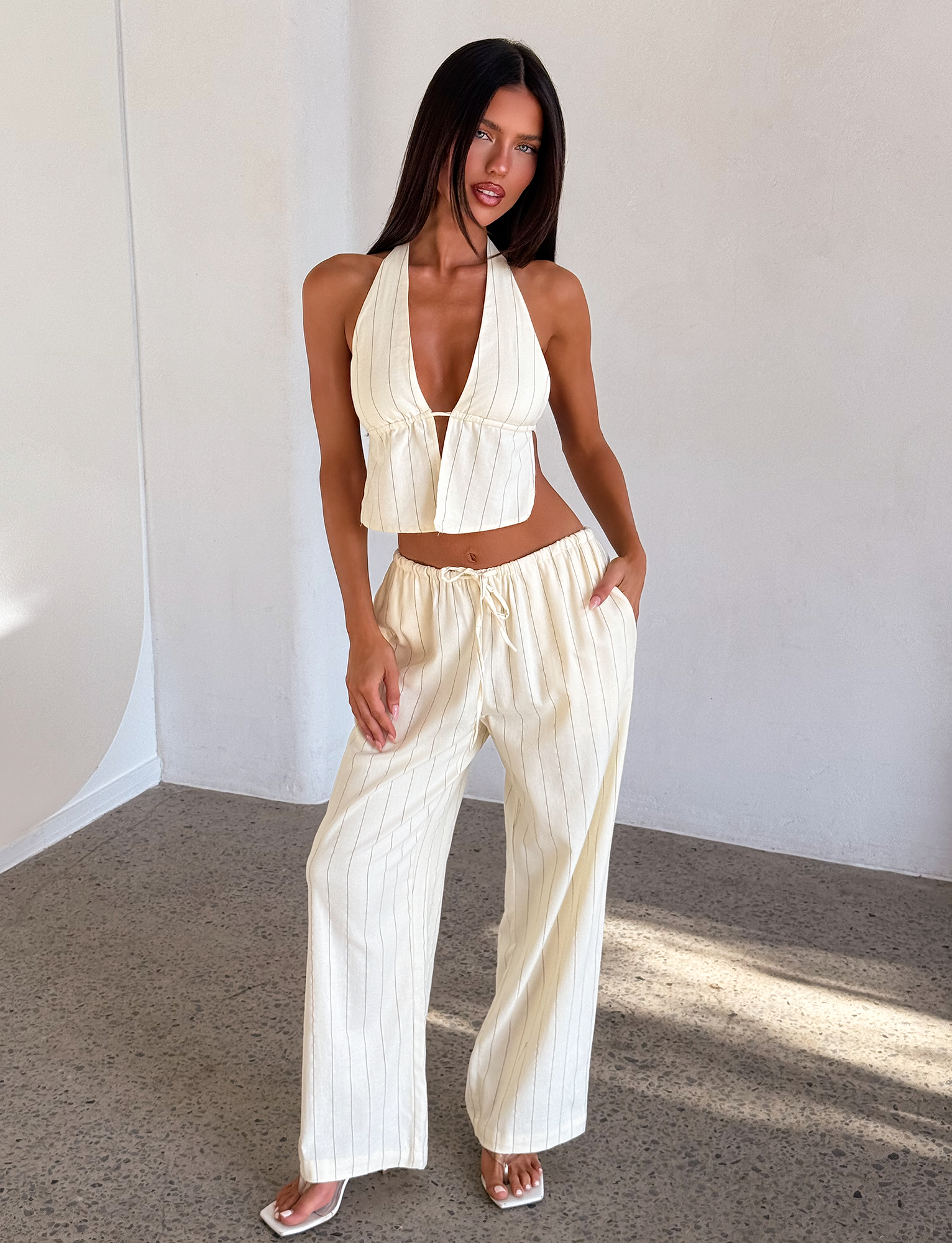 LAINEY TOP - BEIGE STRIPE - Image 3