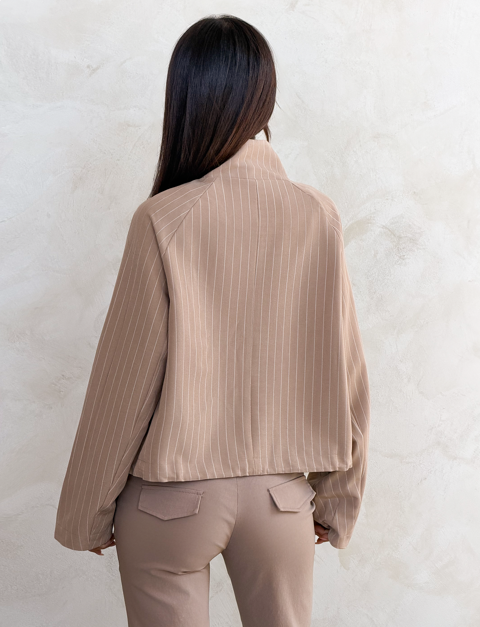 LENNEX JACKET - TAN PINSTRIPE - Image 4