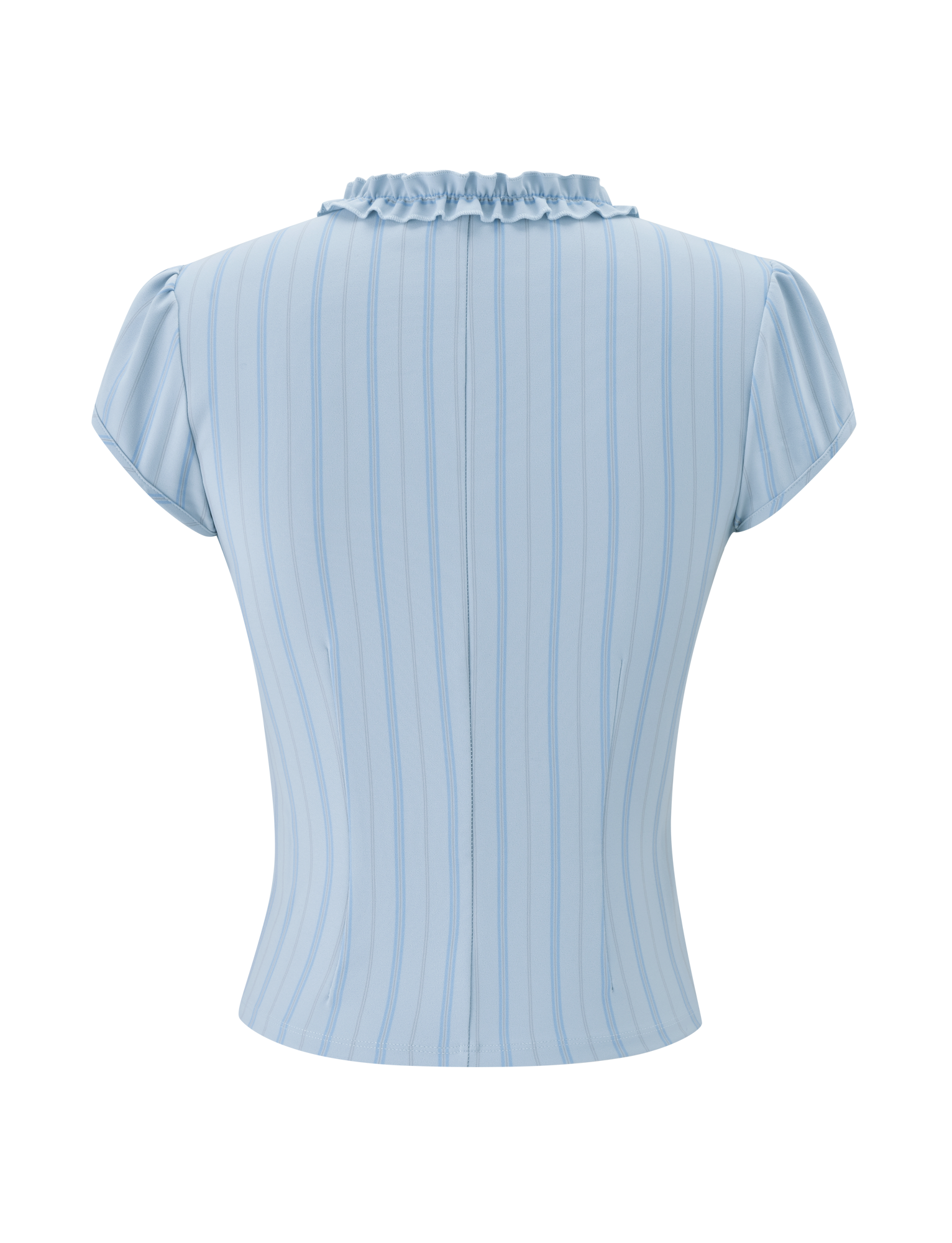 VALERIE RUFFLE TOP - BLUE STRIPE - Image 8