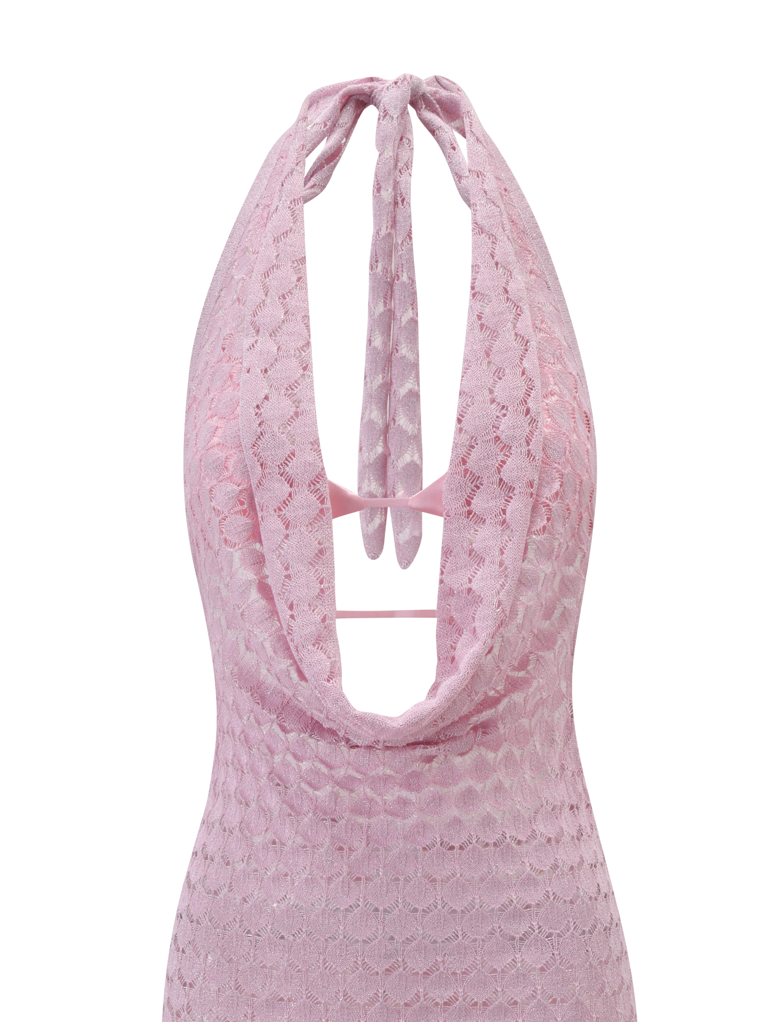 MAKENZIE CROCHET MINI DRESS - SHIMMER PINK - Image 9