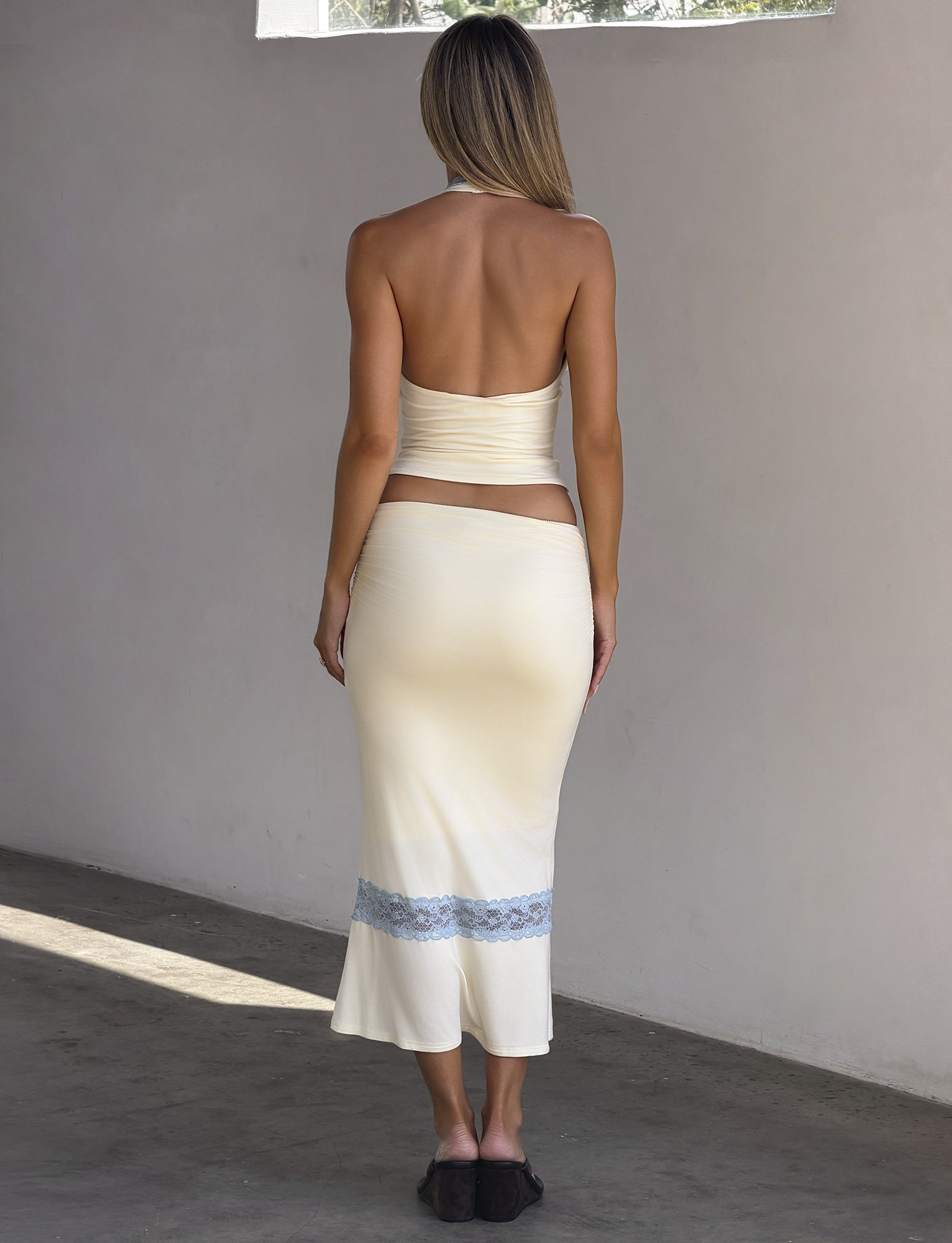 CALINA PLUNGE LACE TOP - CREAM - Image 3