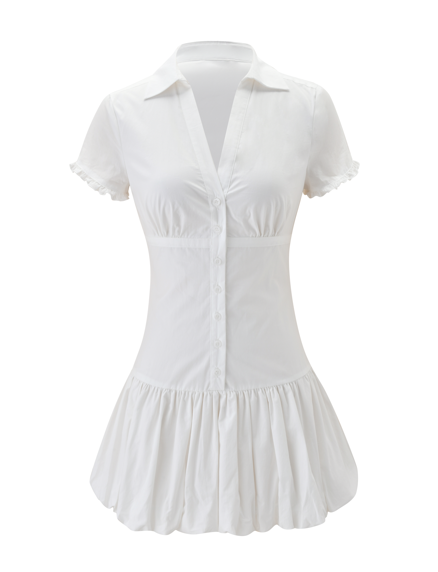 VALERIE BUBBLE DRESS - WHITE - Image 7