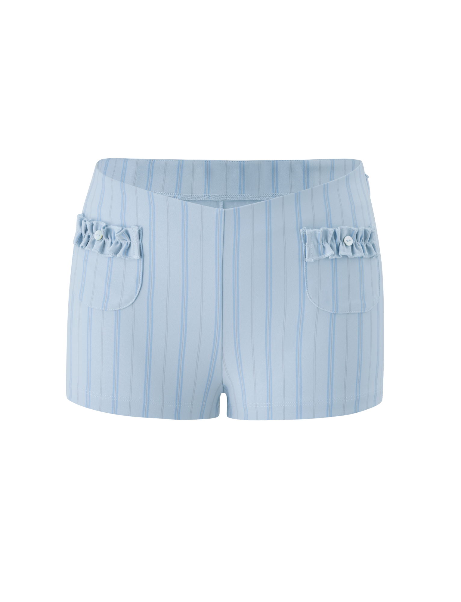 VALERIE RUFFLE HOT SHORT - BLUE STRIPE - Image 8