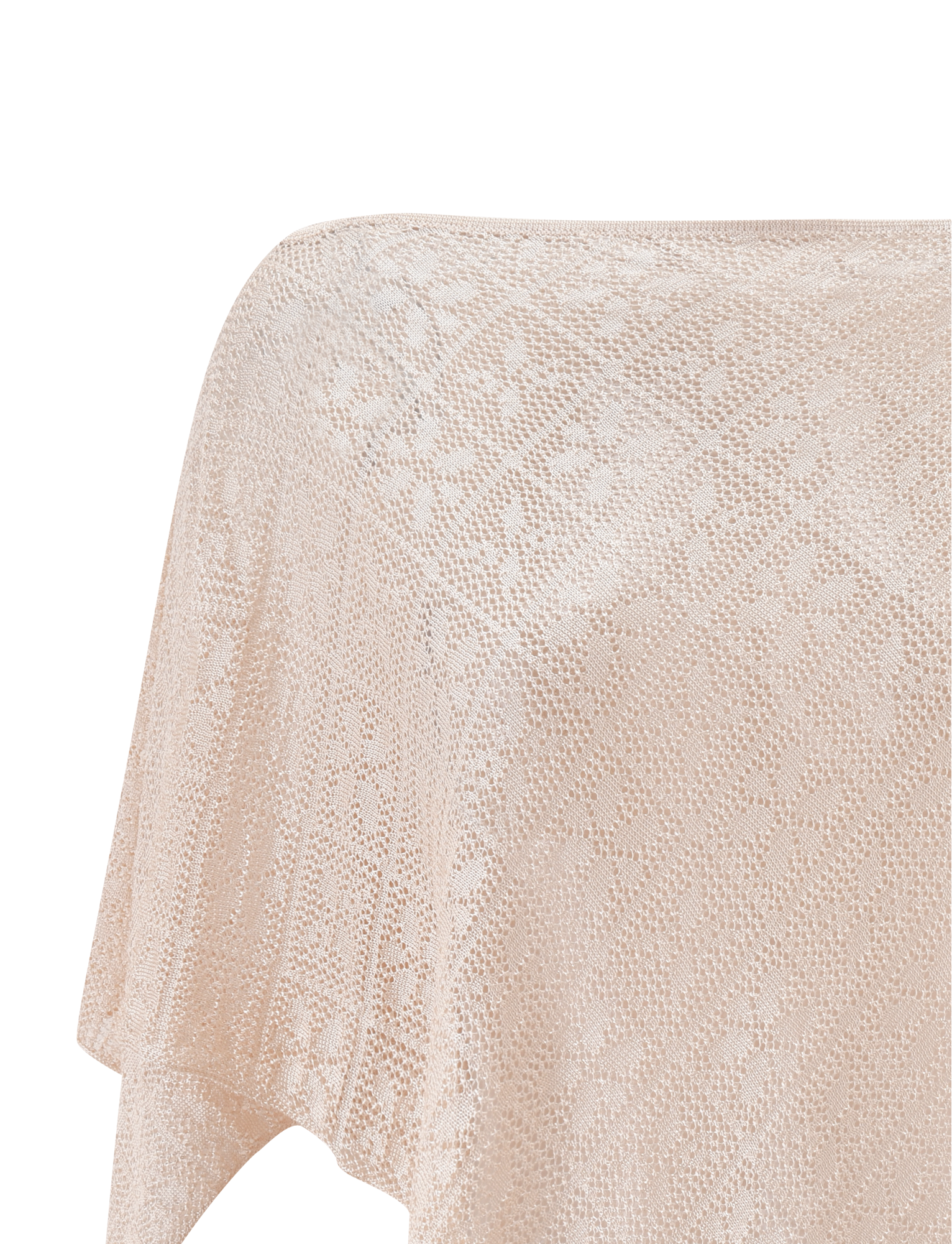 FERN CROCHET PONCHO - CHAMPAGNE - Image 8