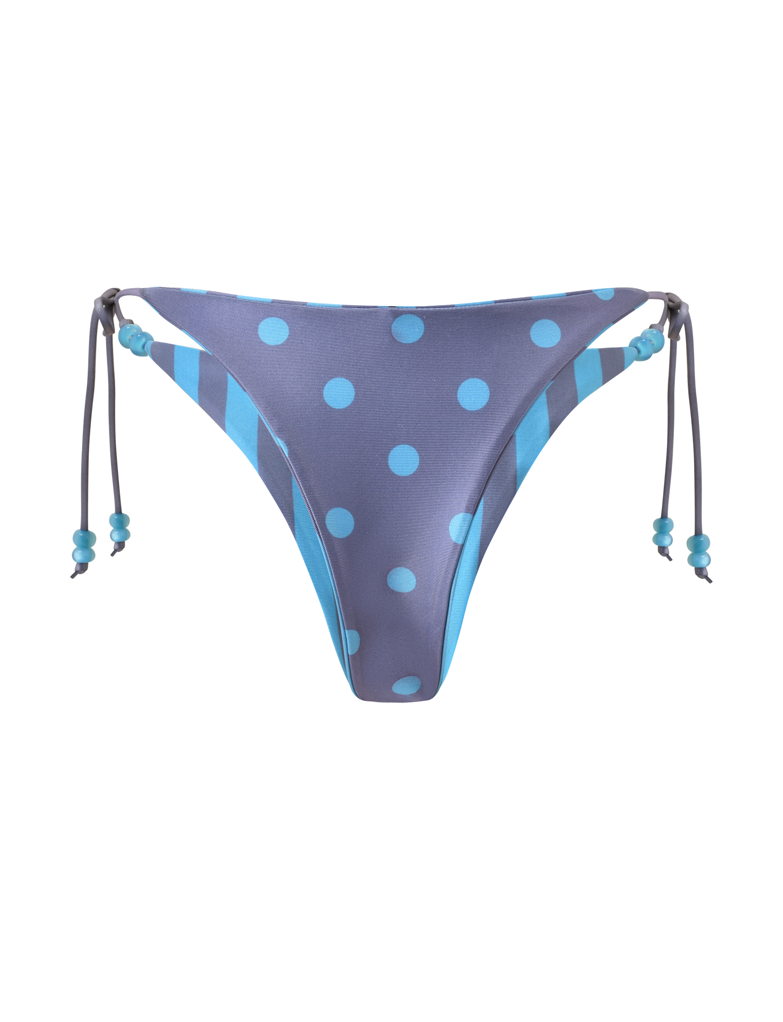 FINLEA REVERSIBLE BIKINI BOTTOM - BLUE GREY DOT AND STRIPE - Image 8