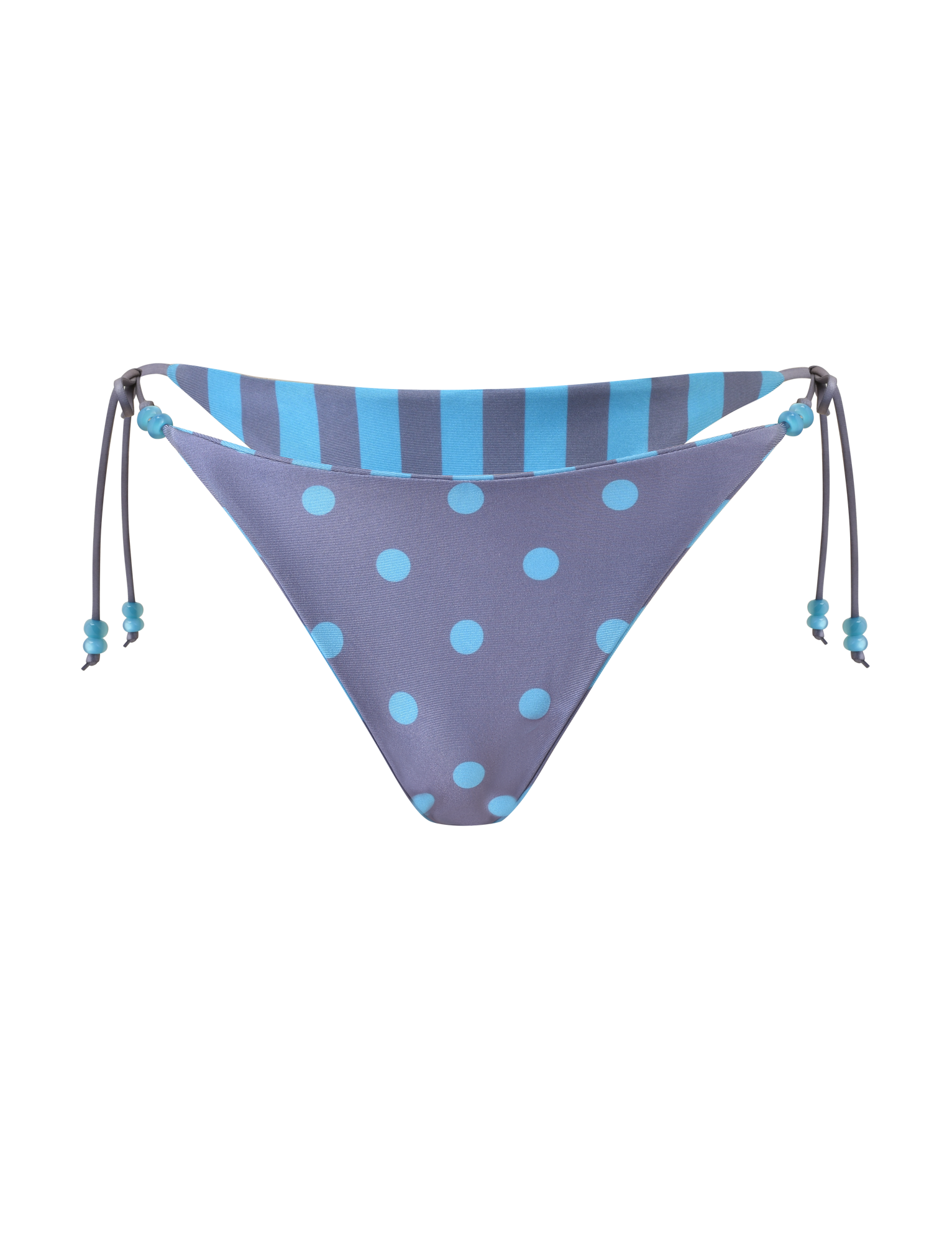 FINLEA REVERSIBLE BIKINI BOTTOM - BLUE GREY DOT AND STRIPE - Image 9