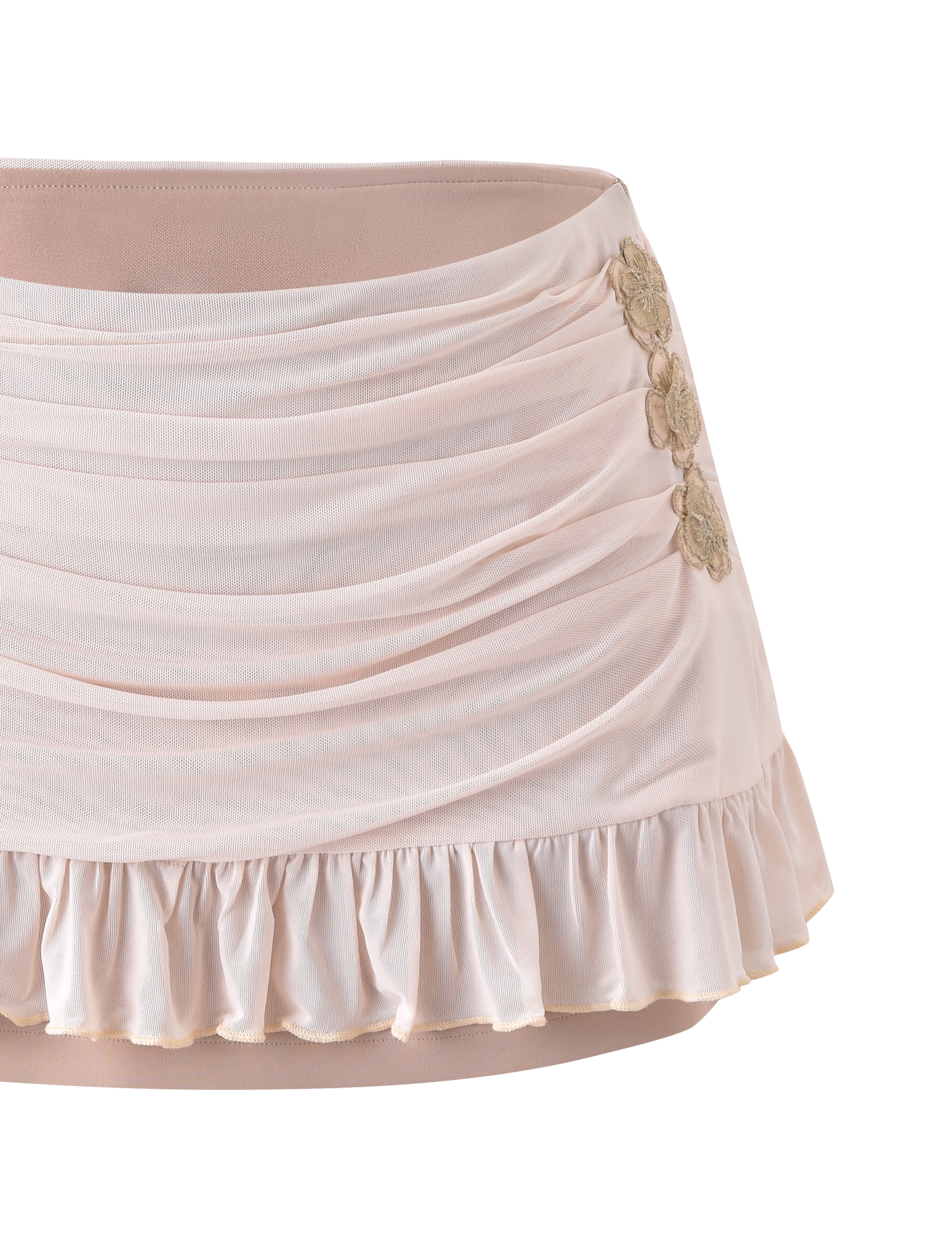 TERESE FLORAL APPLIQUE SKIRT - TAN - Image 8
