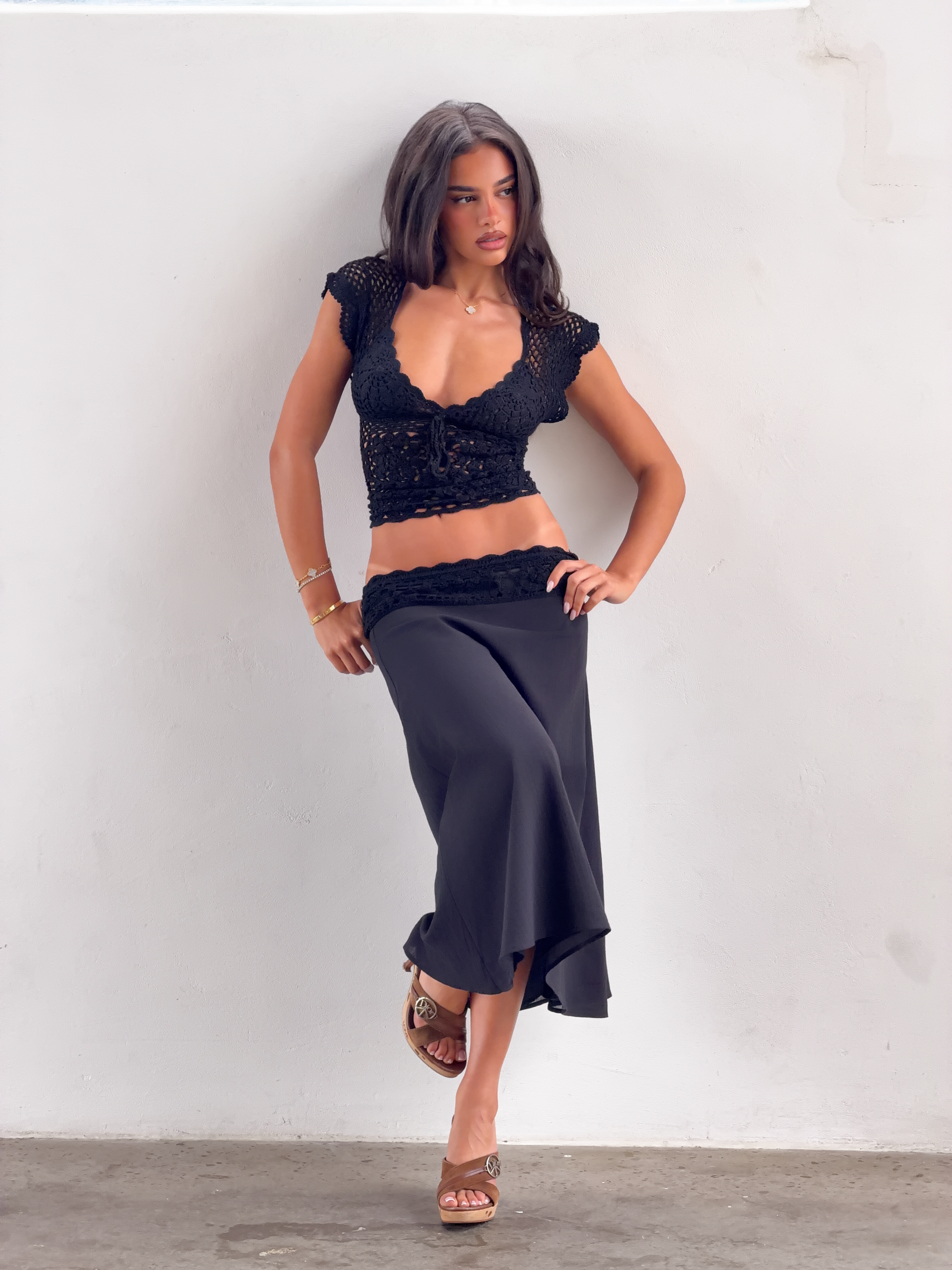 SASHA CROCHET TOP - BLACK - Image 9