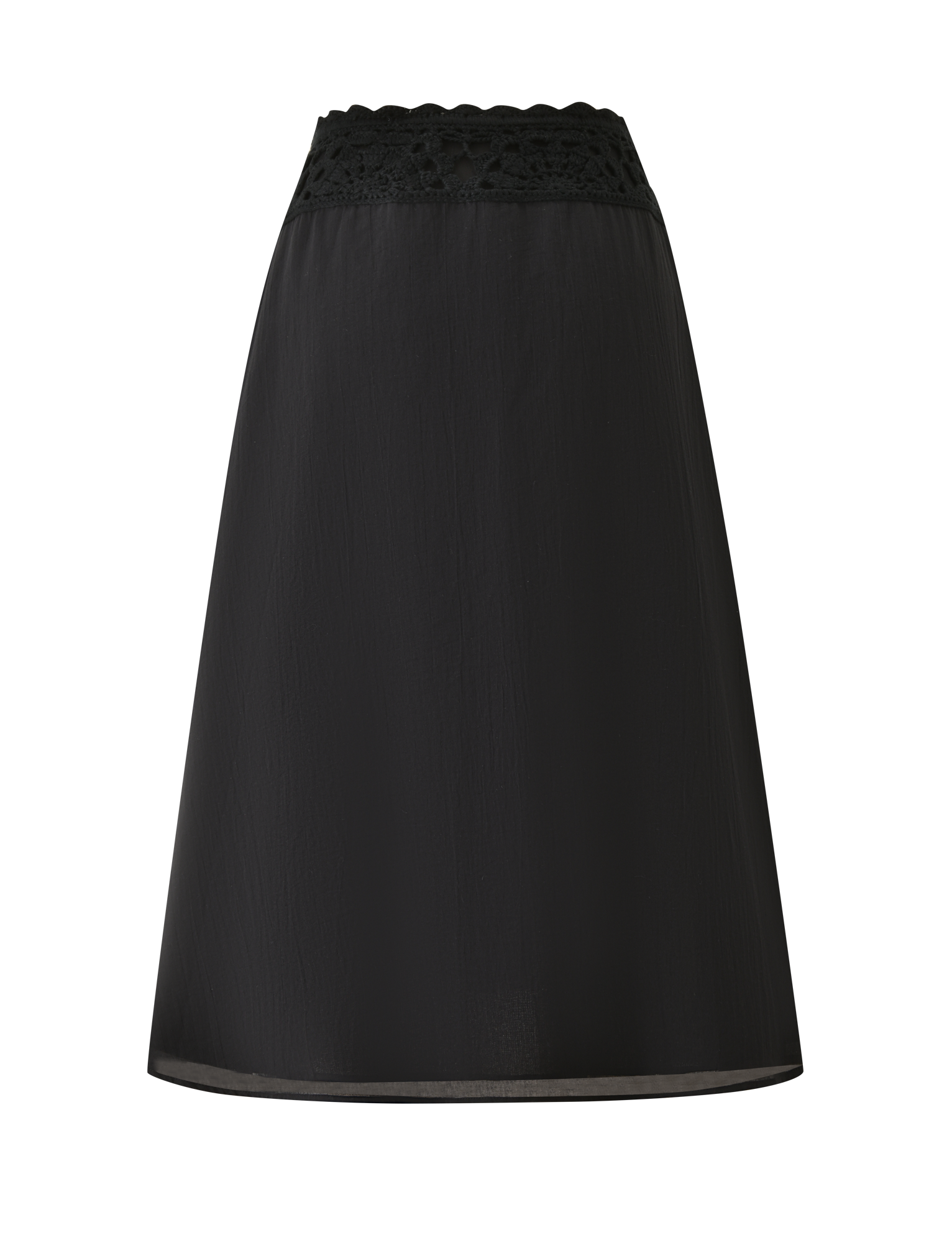 SASHA CROCHET MIDI SKIRT - BLACK - Image 8