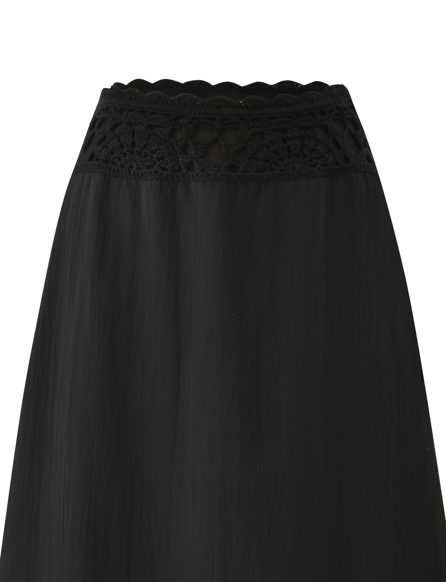 SASHA CROCHET MIDI SKIRT - BLACK - Image 9