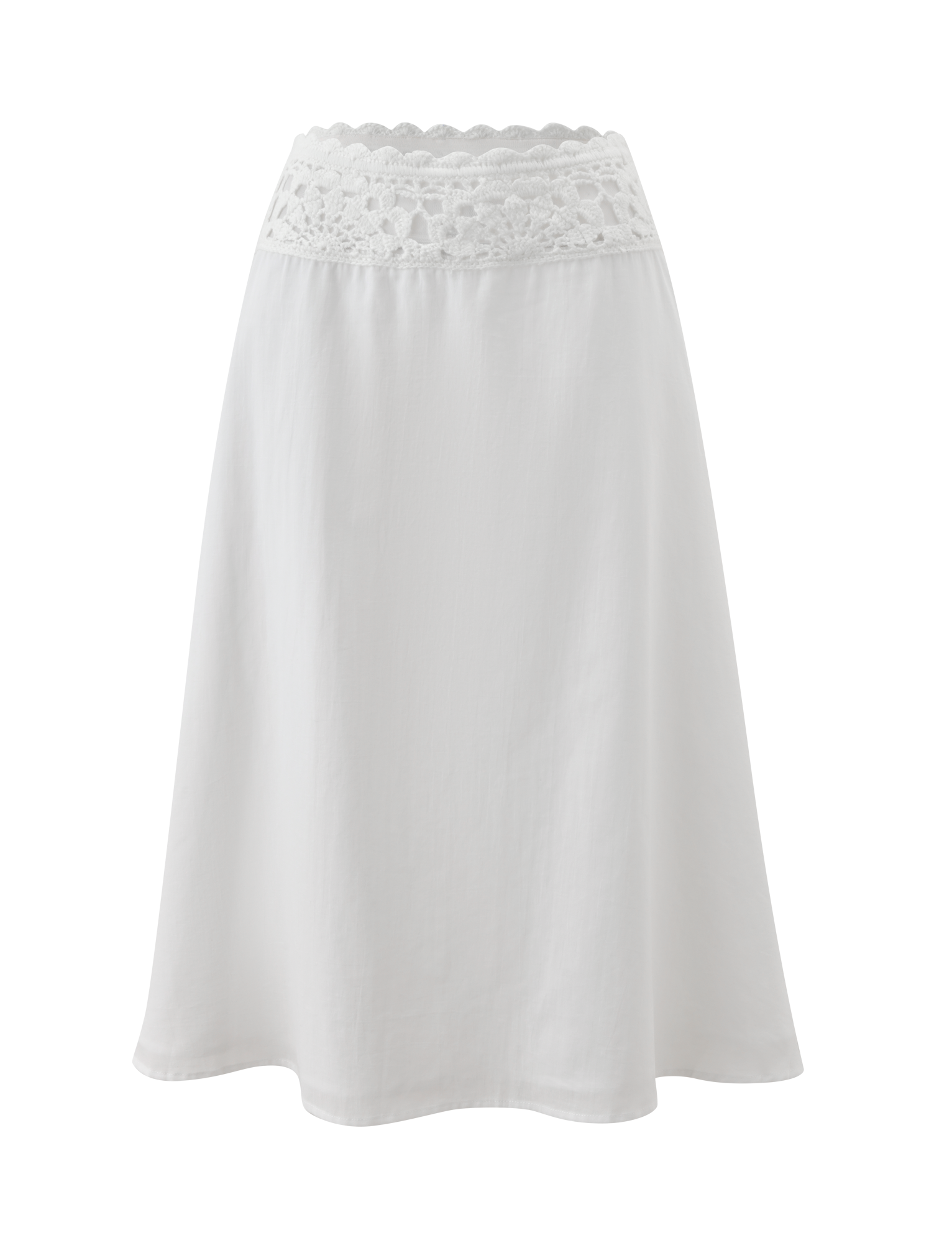 SASHA CROCHET MIDI SKIRT - IVORY - Image 8