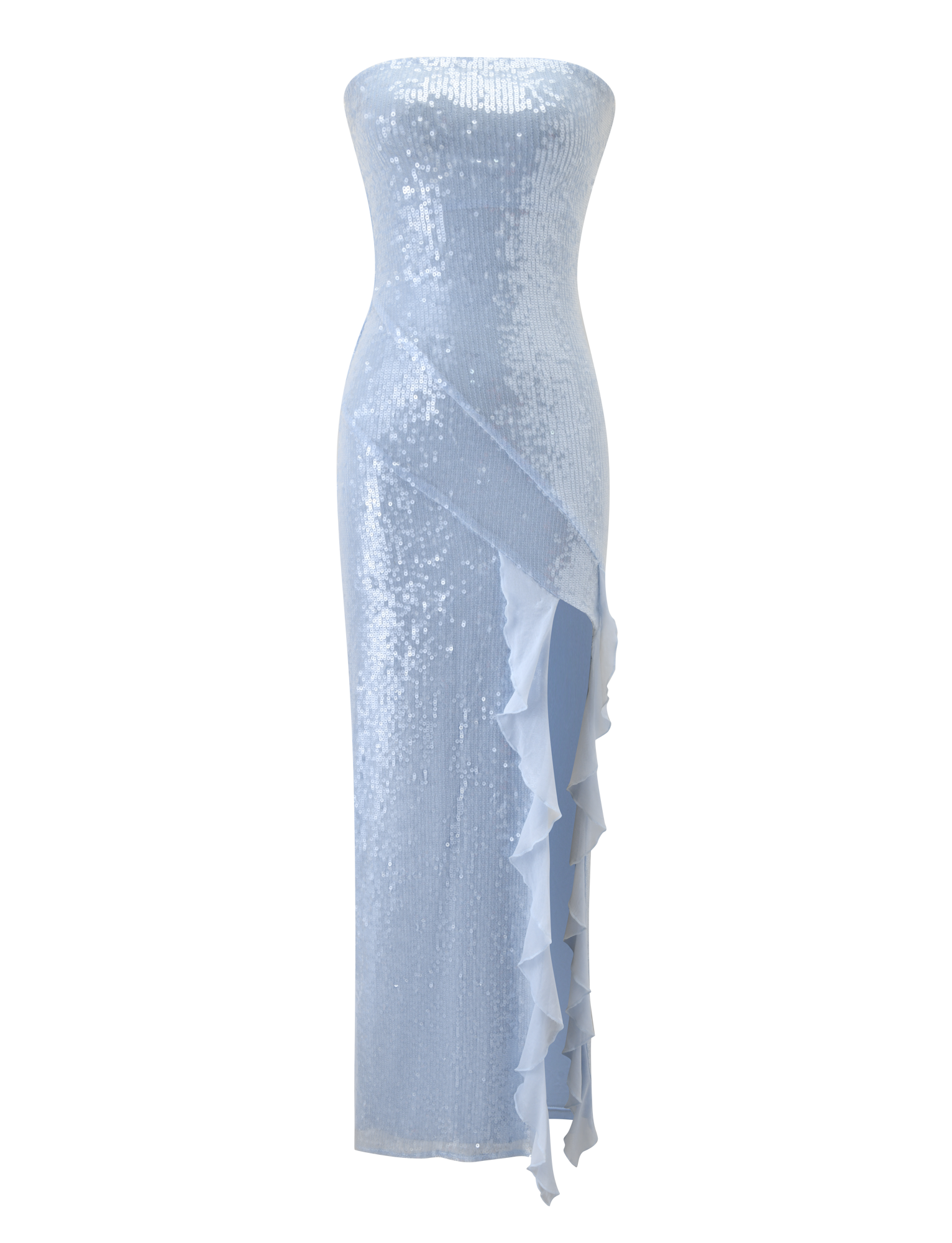 THEO SEQUIN MAXI DRESS - SOFT BLUE - Image 6