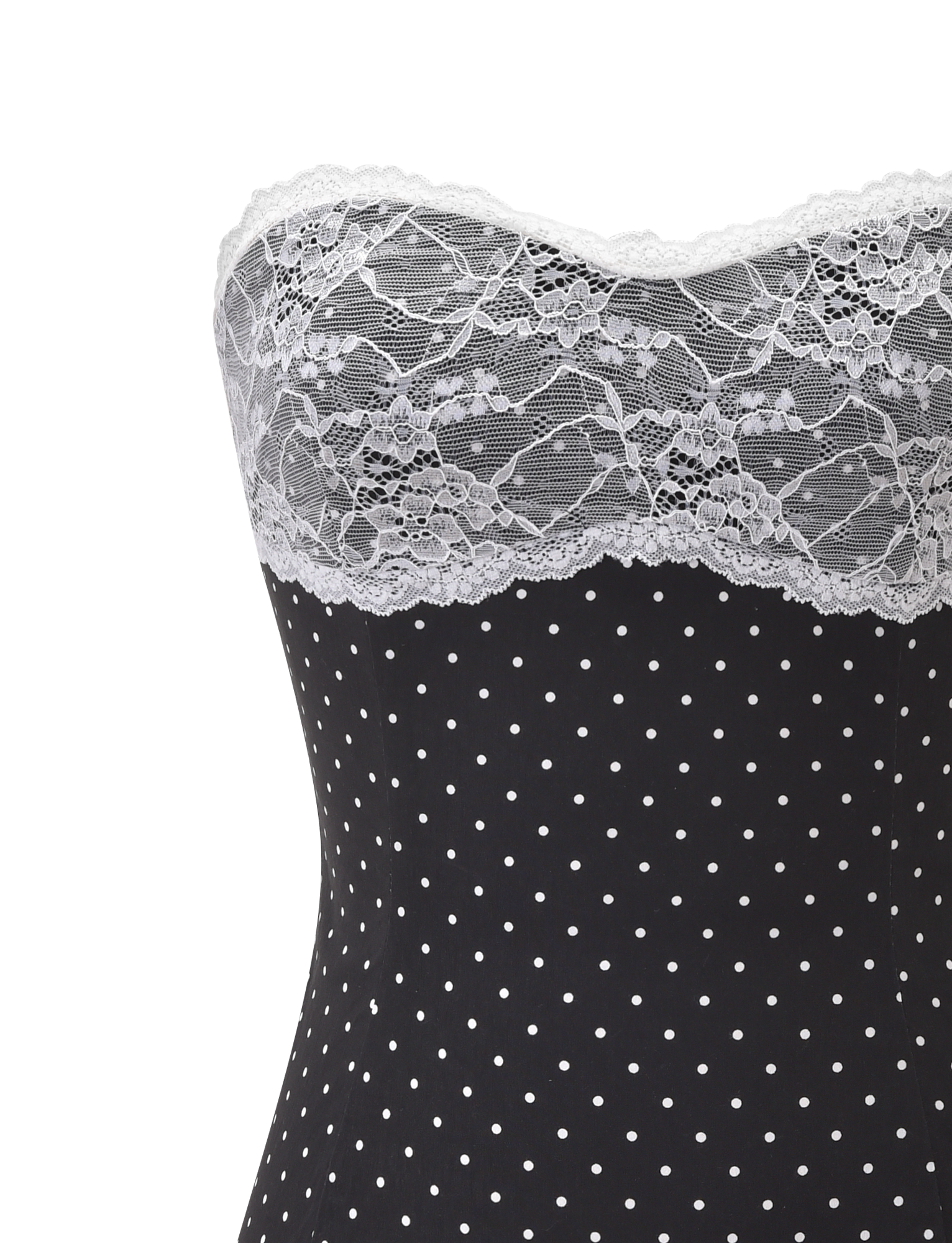 KITTIE LACE PLEAT DRESS - BLACK DOT - Image 11
