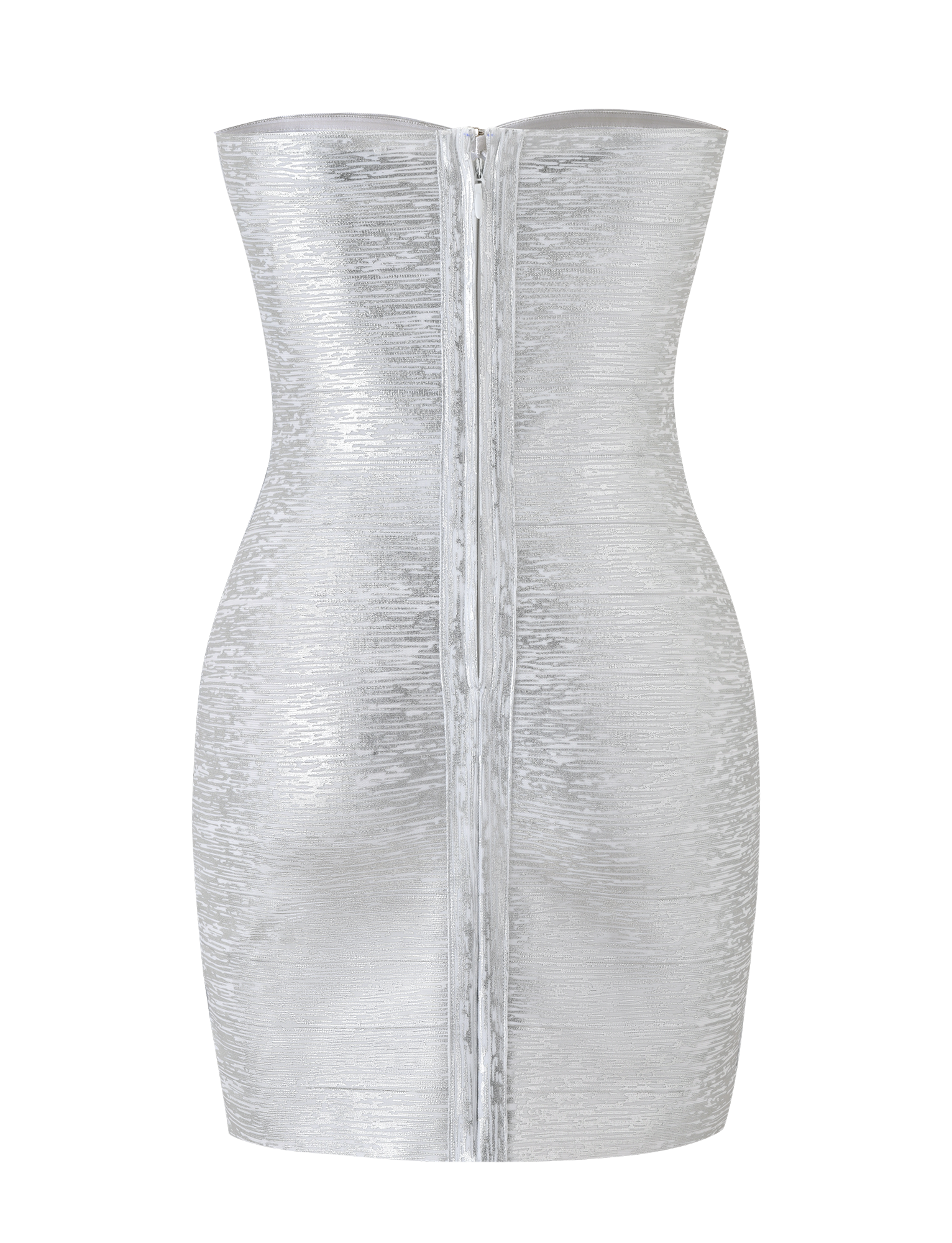 NIYA METALLIC BANDAGE MINI DRESS - LIQUID SILVER - Image 8