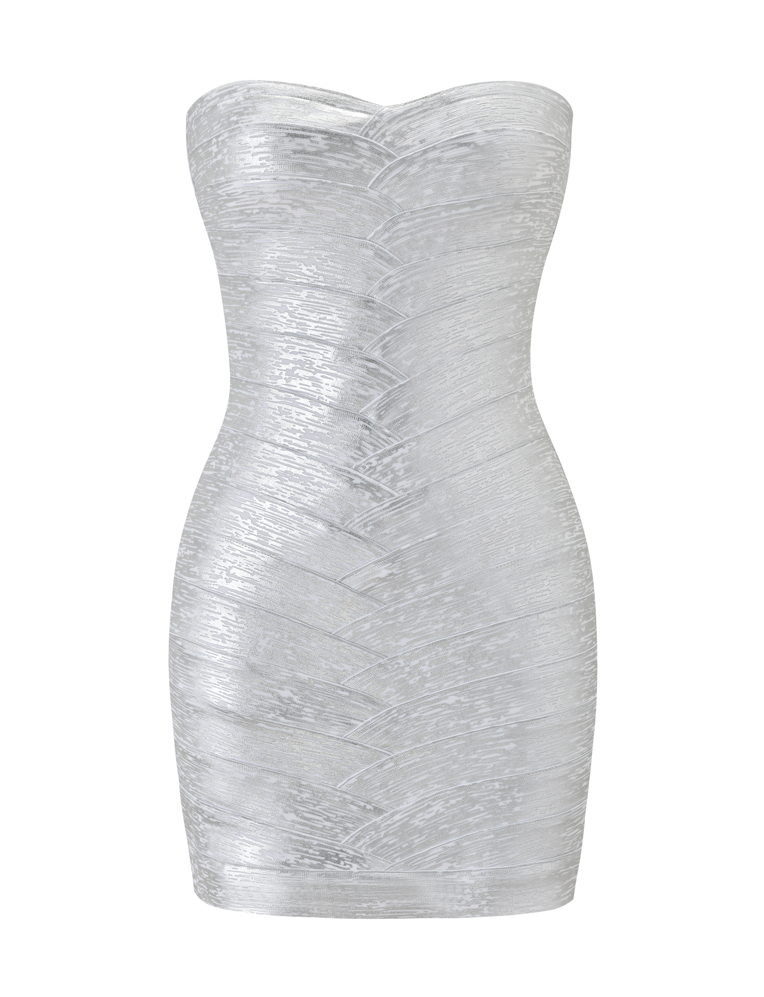 NIYA METALLIC BANDAGE MINI DRESS - LIQUID SILVER - Image 7