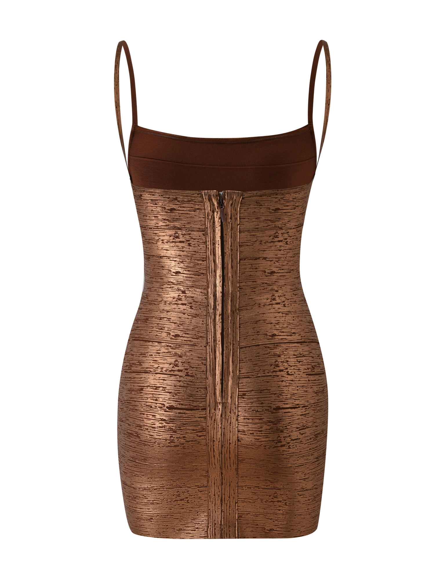 MIDORI METALLIC BANDAGE MINI DRESS - BRONZE - Image 10
