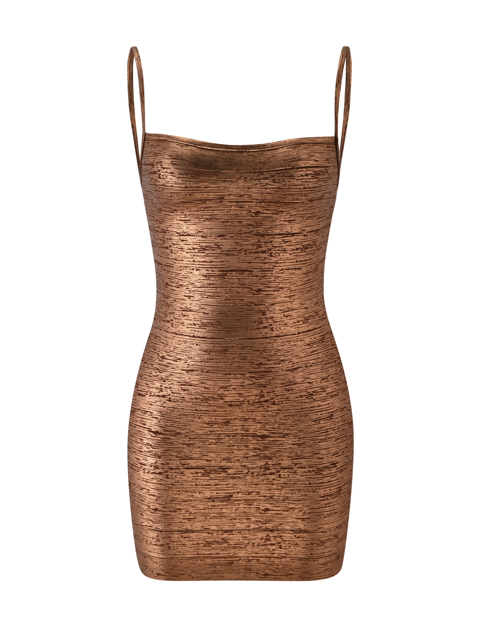 MIDORI METALLIC BANDAGE MINI DRESS - BRONZE - Image 9