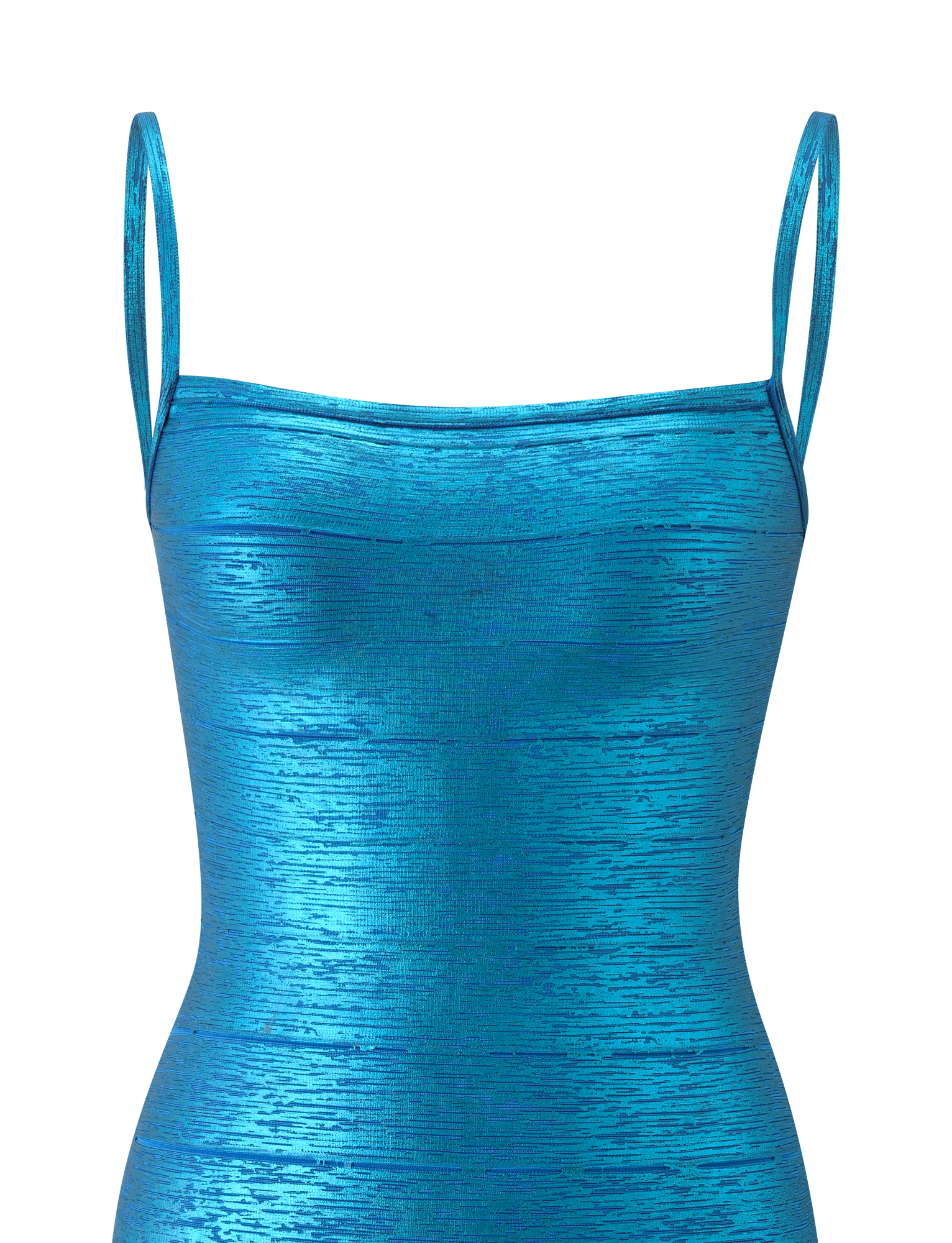 MIDORI METALLIC MINI BANDAGE DRESS - AQUA - Image 11