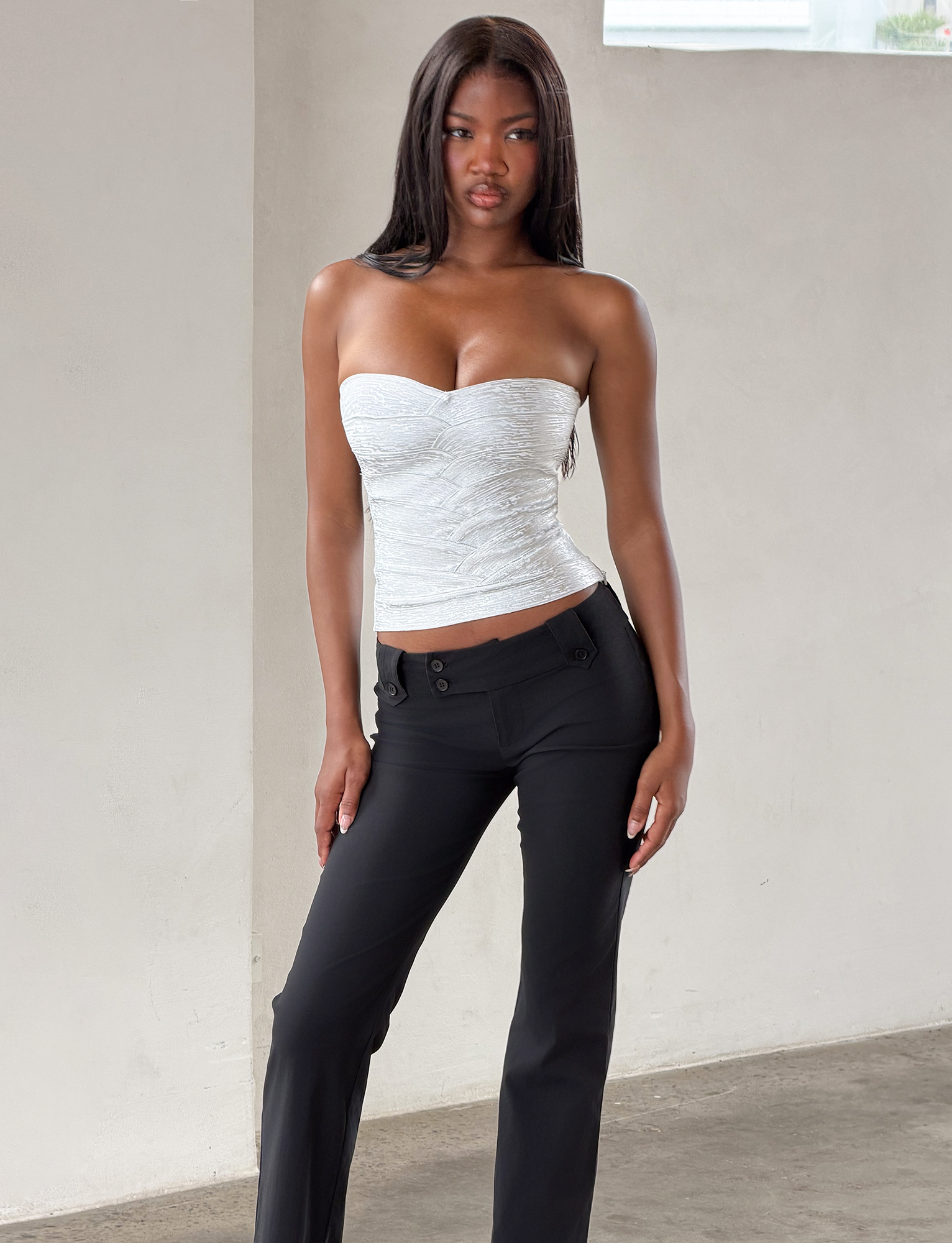 NIYA METALLIC BANDAGE TOP - LIQUID SILVER - Image 5