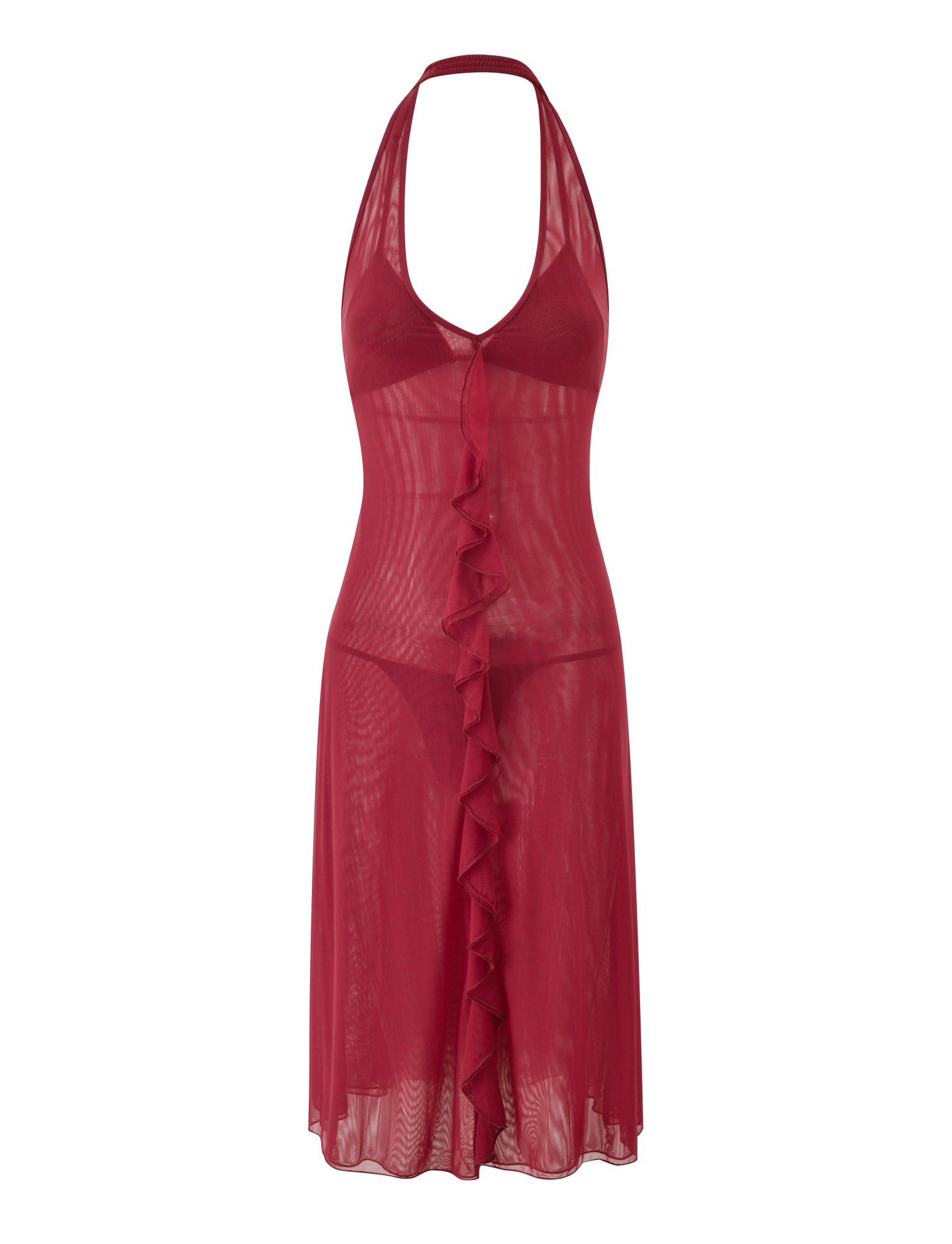 ASH MIDI DRESS - RED - Image 7