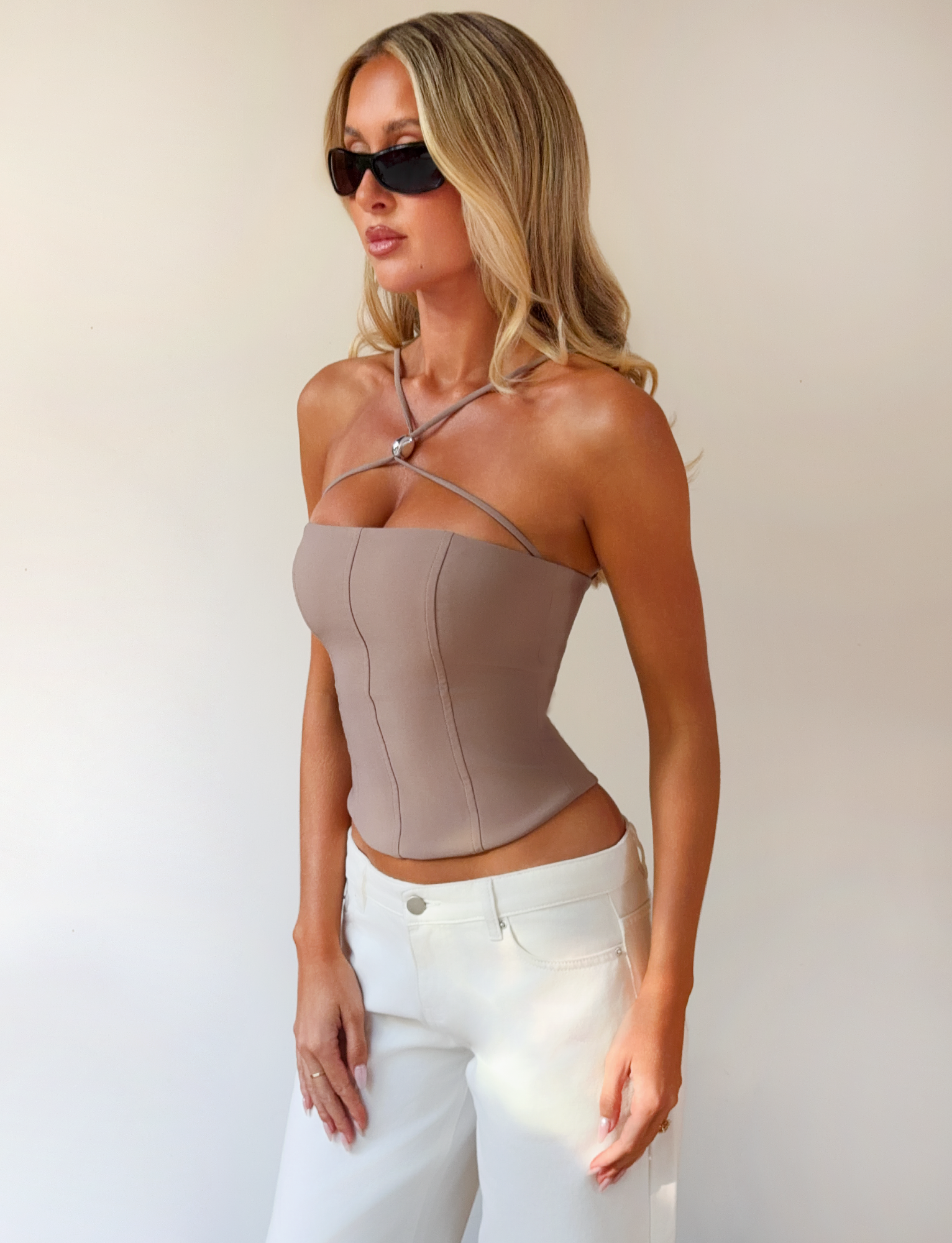 TAMORA CORSET TOP - TAUPE - Image 3