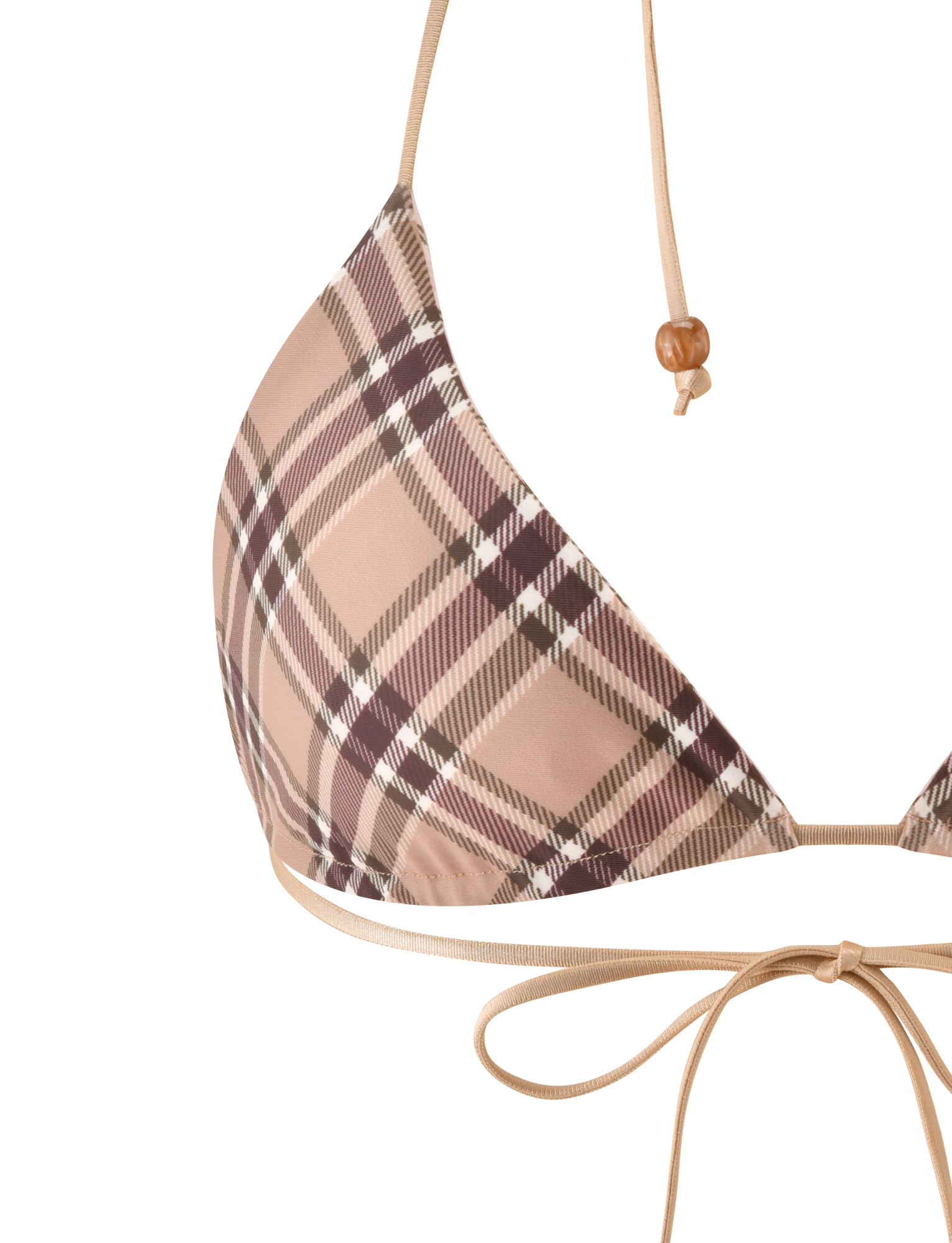 AVE REVERSIBLE BIKINI TOP - TAN AND PINK PLAID - Image 9