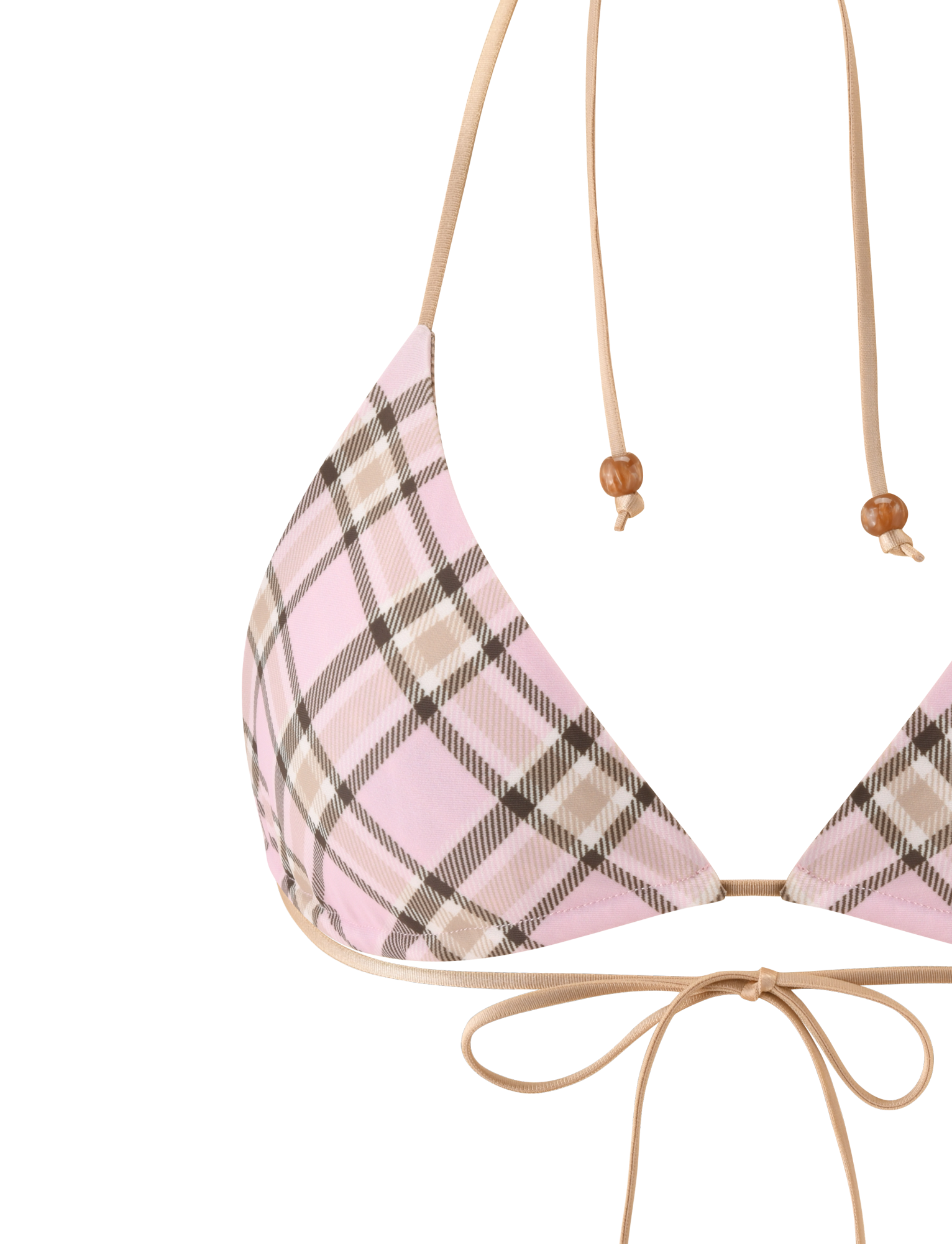 AVE REVERSIBLE BIKINI TOP - TAN AND PINK PLAID - Image 10