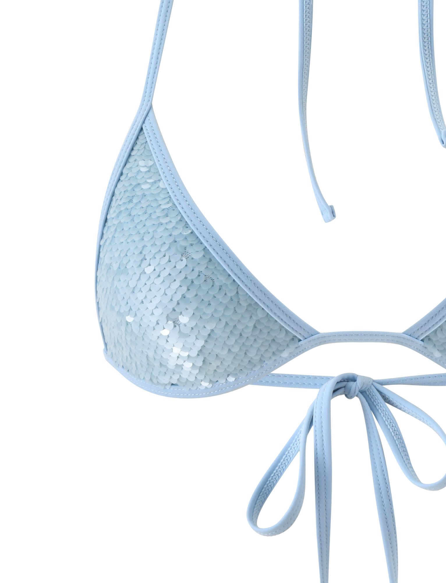 SOLAS SEQUIN BIKINI TOP - SKY BLUE - Image 9