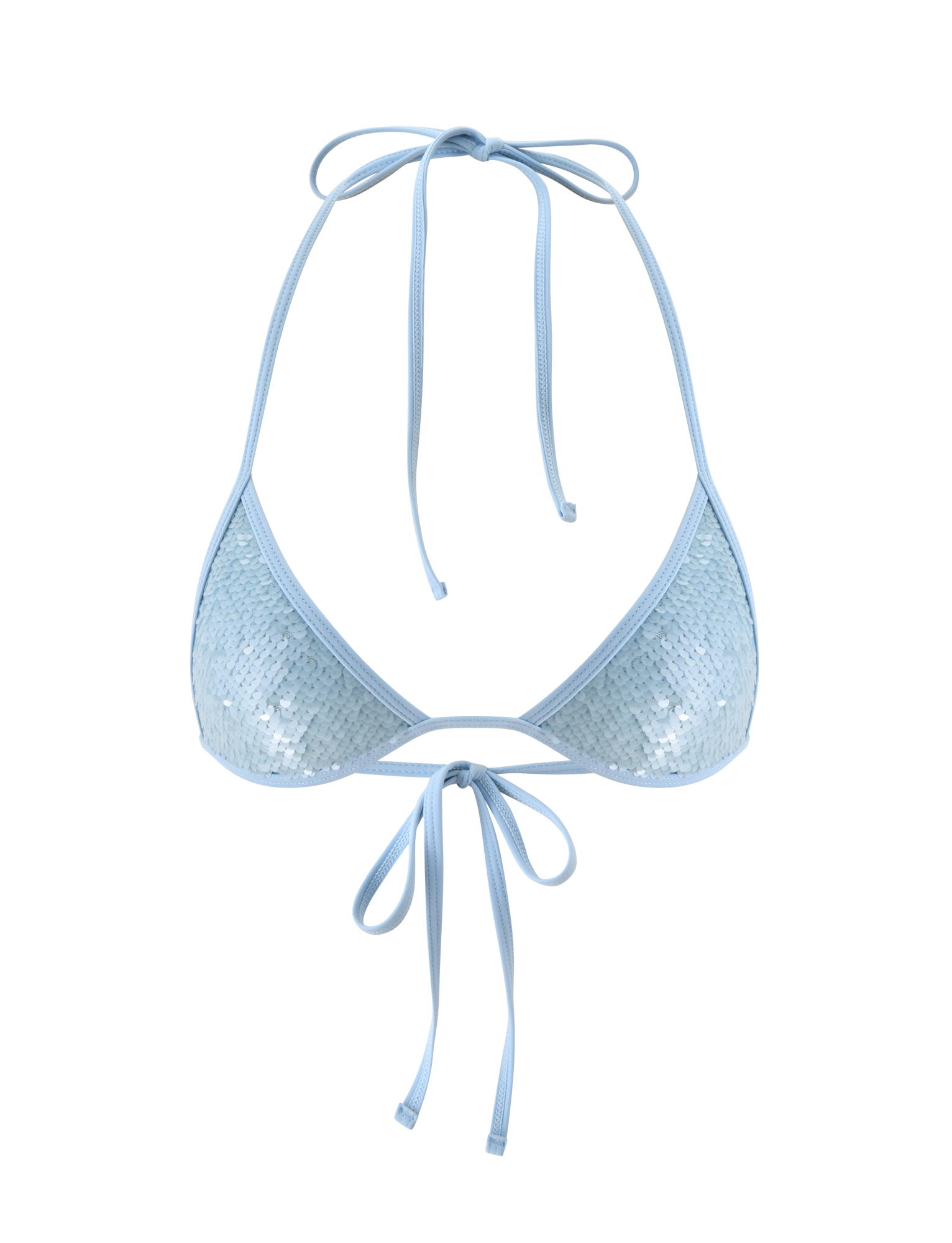 SOLAS SEQUIN BIKINI TOP - SKY BLUE - Image 7